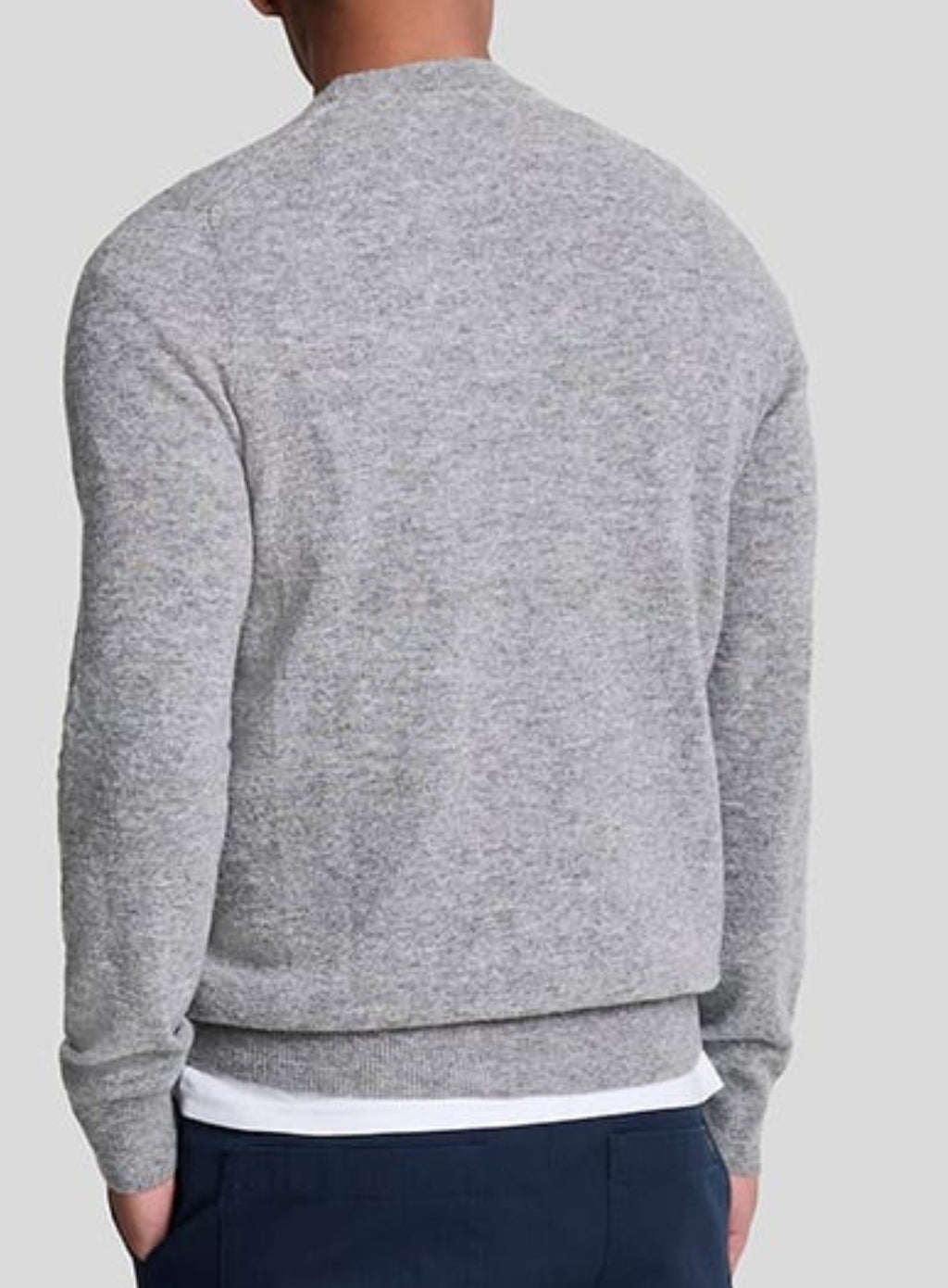 LYLE & SCOTT Lambswool Blend Crew Neck Jumper Light Grey Marl