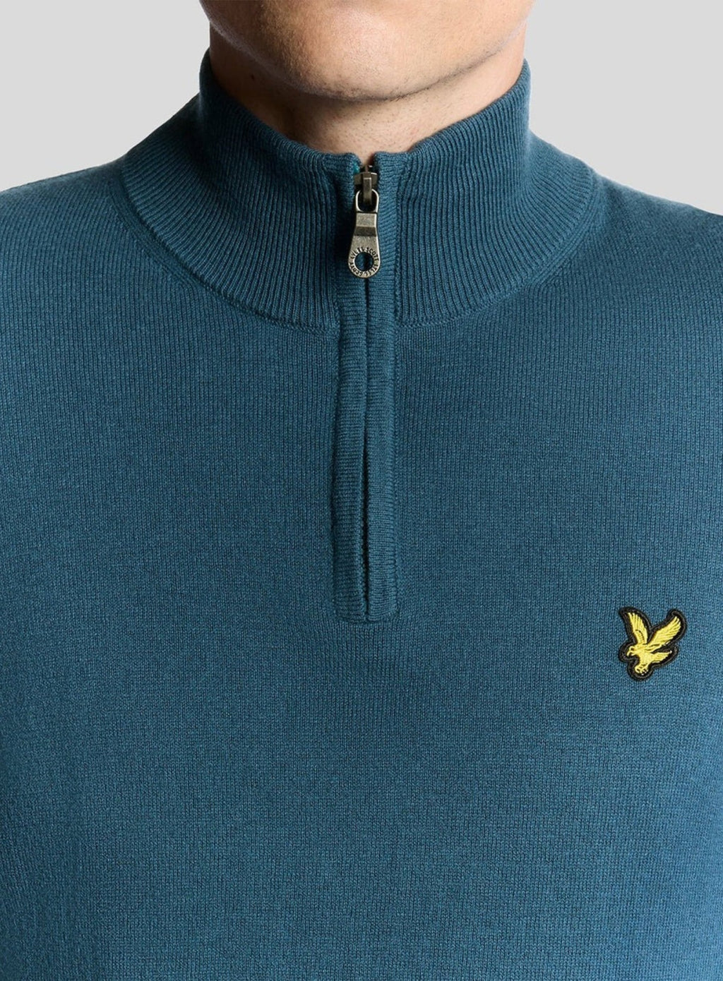 LYLE & SCOTT Cotton Merino Quarter Zip Jumper Deep Water