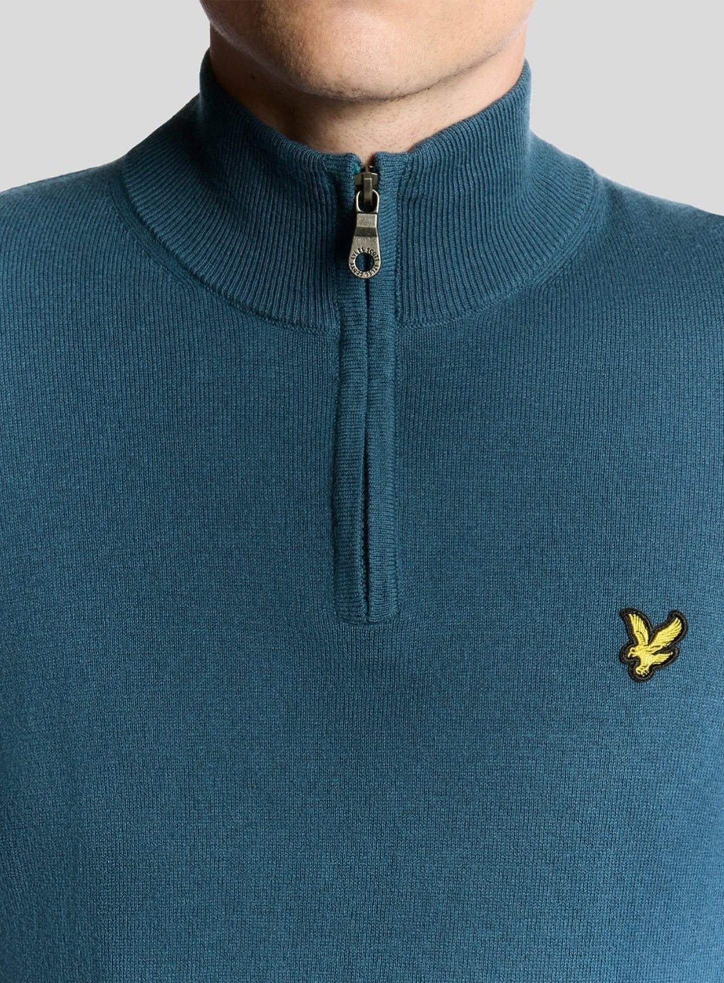 LYLE & SCOTT Cotton Merino Quarter Zip Jumper Deep Water