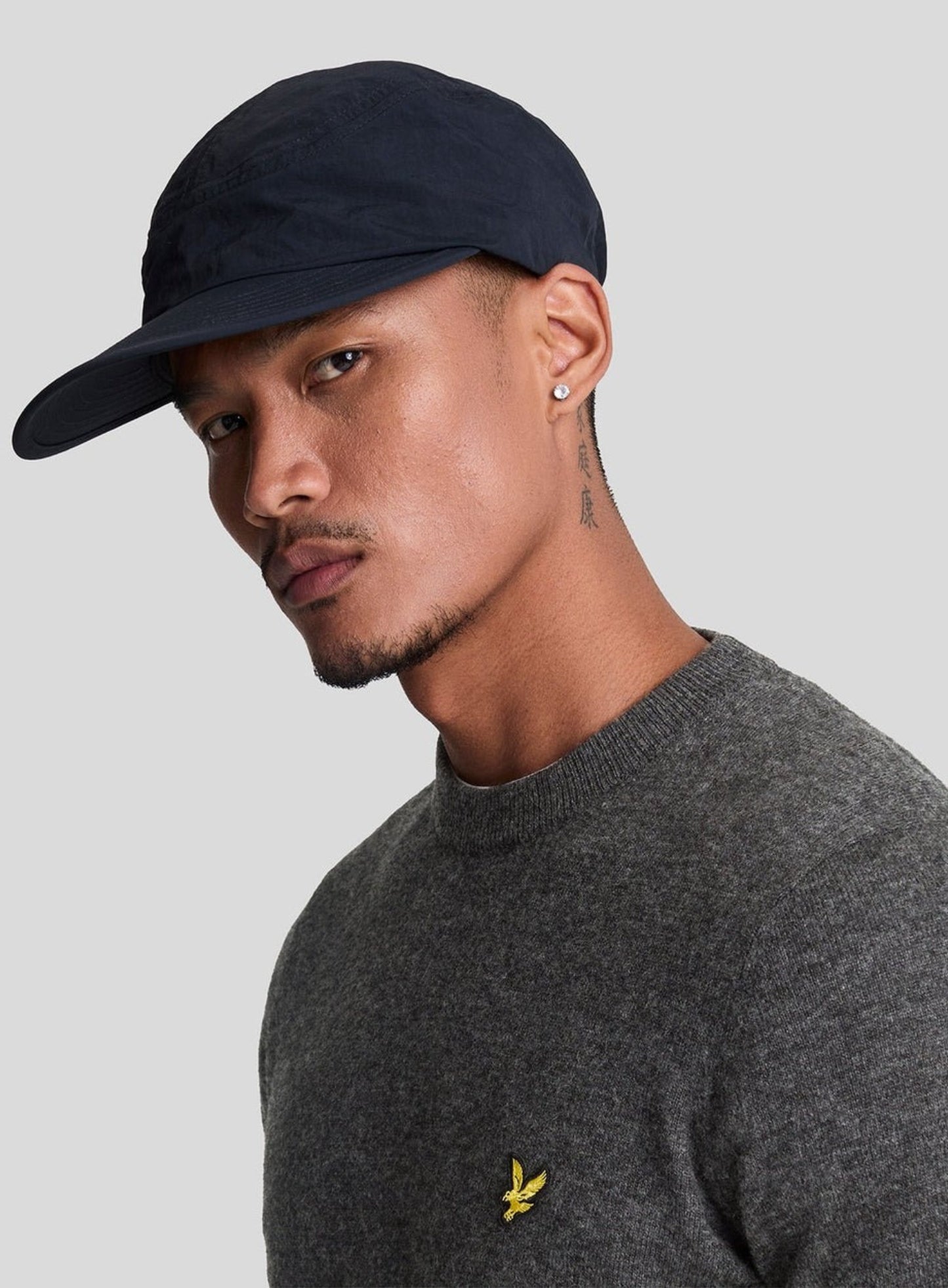 LYLE & SCOTT Lambswool Blend Crew Neck Jumper Charcoal Marl