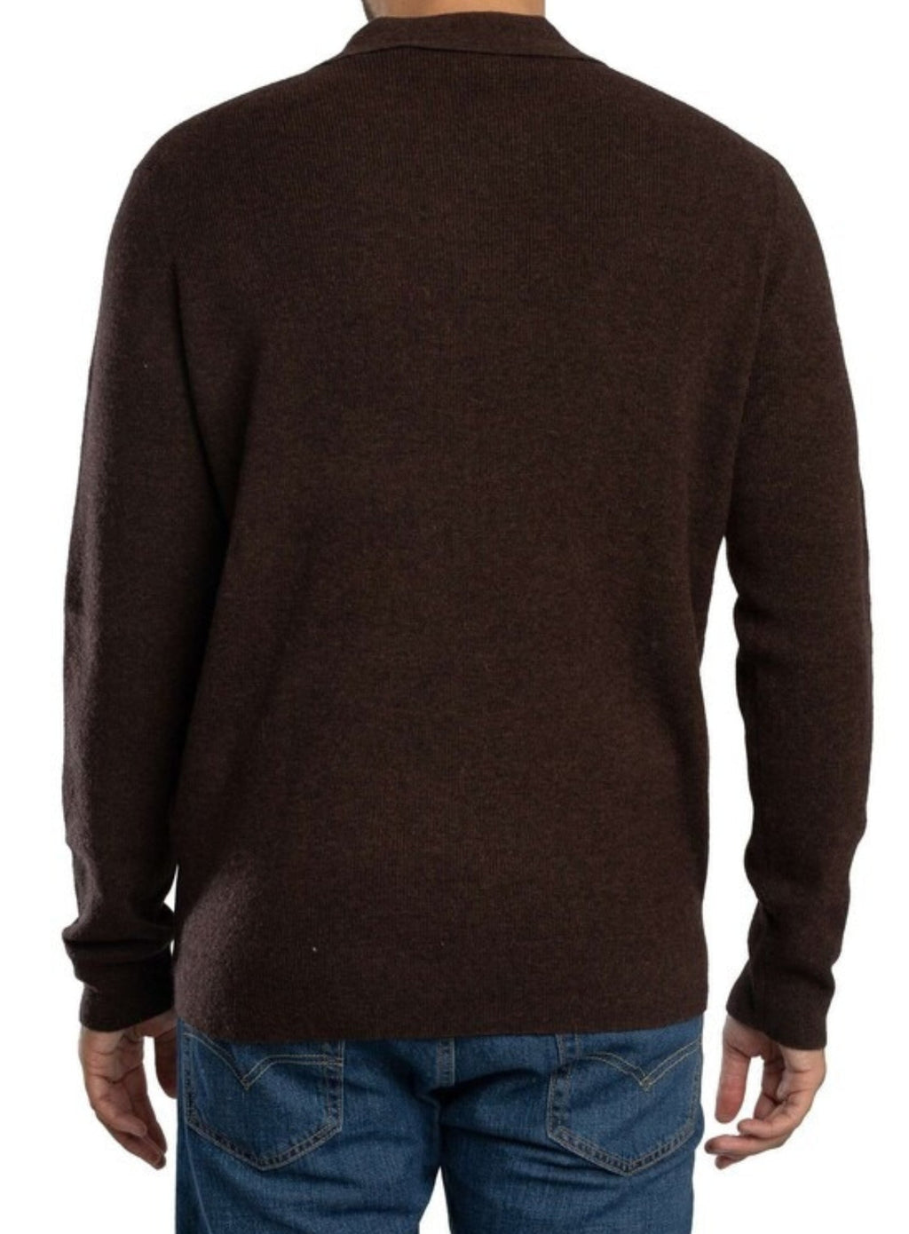 LYLE & SCOTT Lambswool Blend Rugby Jumper Bottle Brown Marl