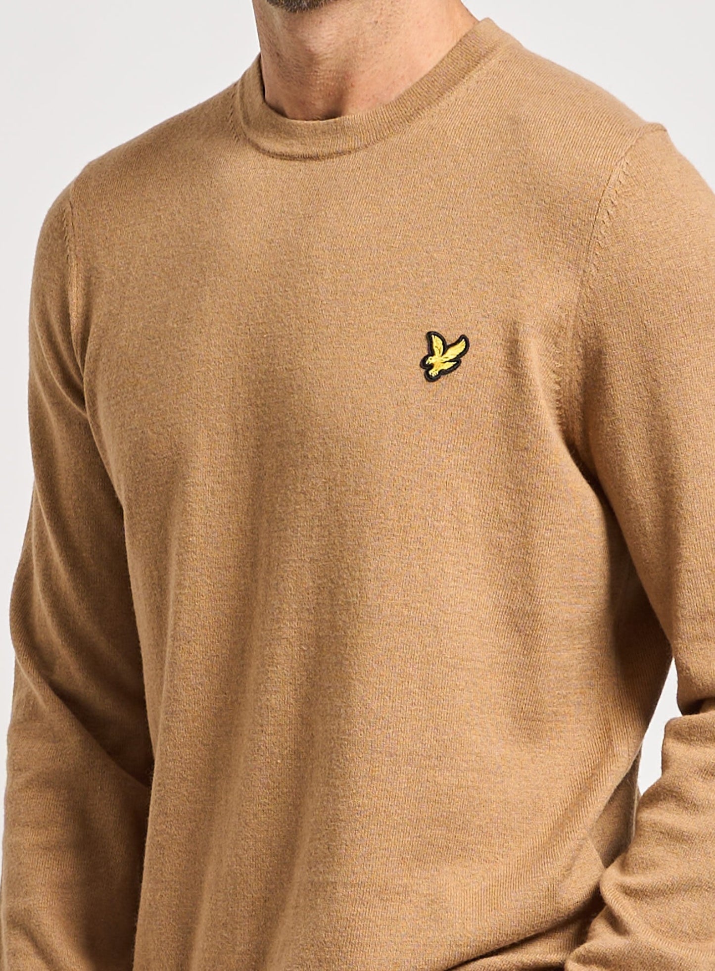 LYLE & SCOTT Cotton Merino Crew Neck Jumper Tigers Eye