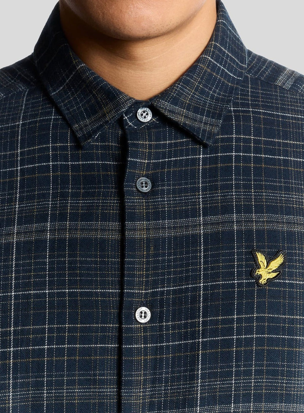LYLE & SCOTT Checked Flannel Shirt Dark Navy/ Tree Green