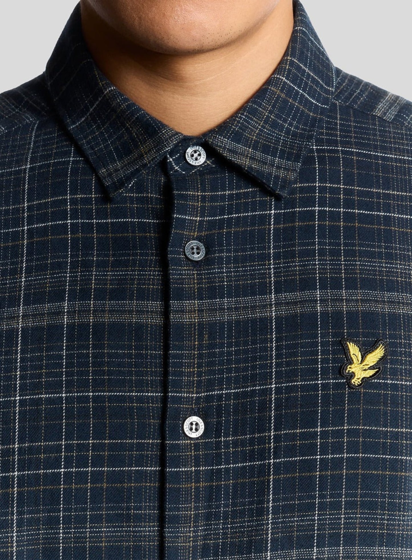 LYLE & SCOTT Checked Flannel Shirt Dark Navy/ Tree Green