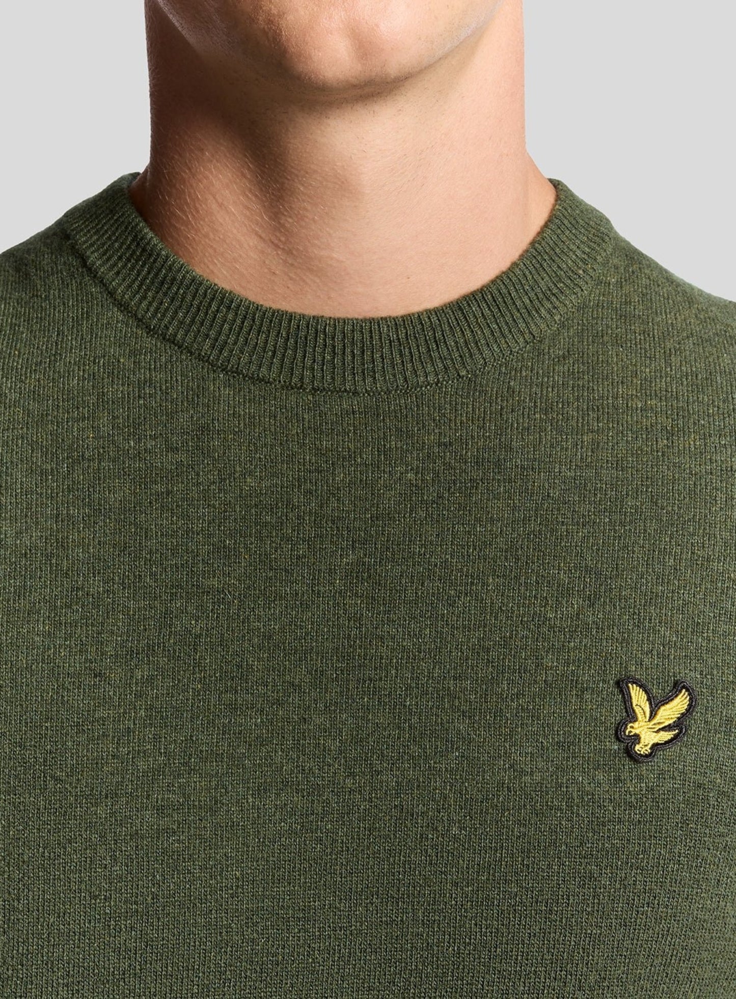 LYLE & SCOTT Lambswool Blend Crew Neck Jumper Deep Depths Marl