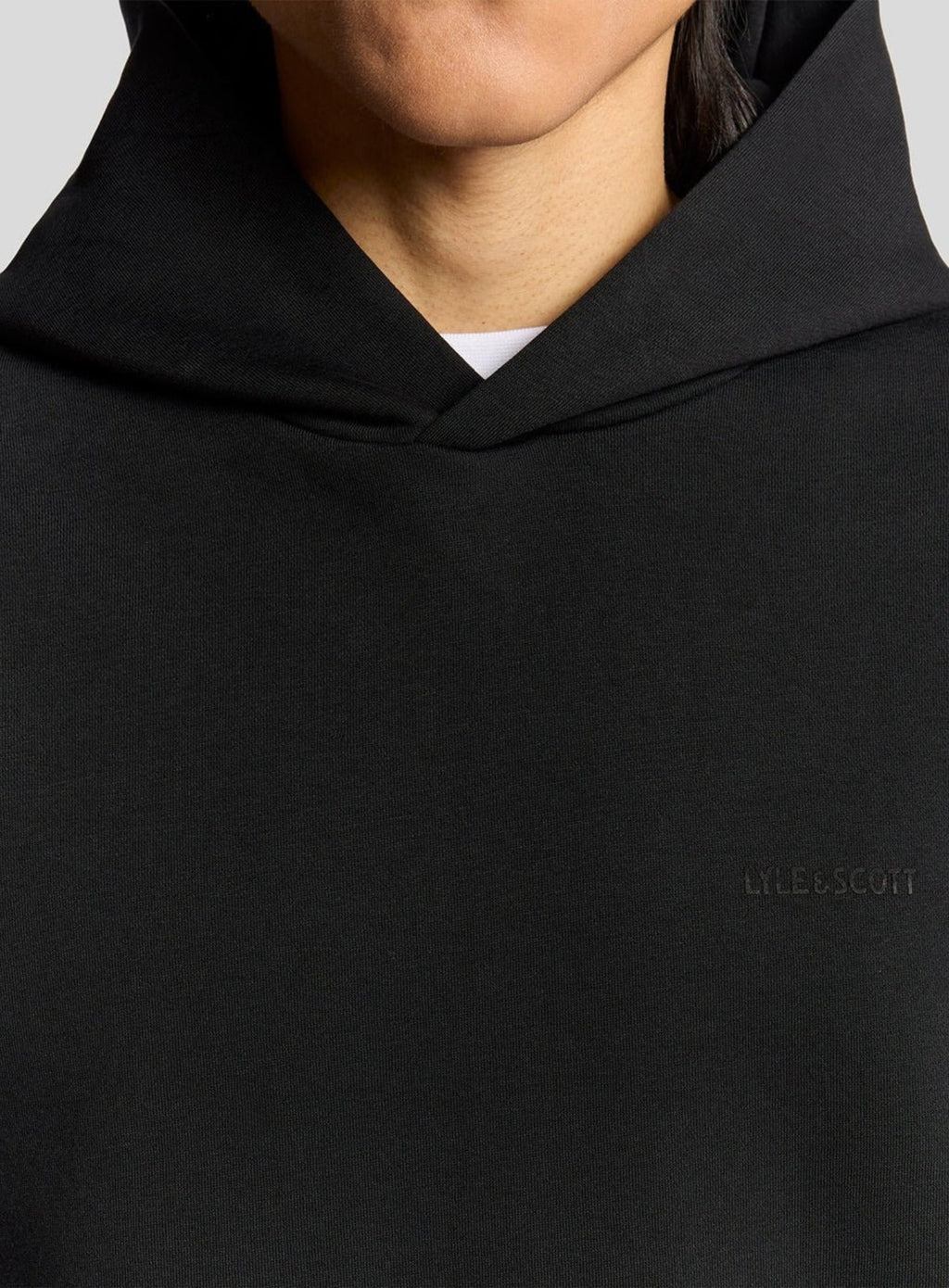 LYLE & SCOTT Logo Brushback Pullover Hoodie Jet Black