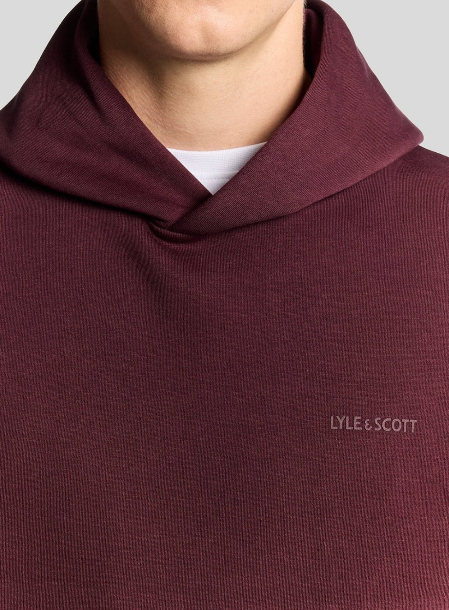 LYLE & SCOTT Logo Brushback Pullover Hoodie Port