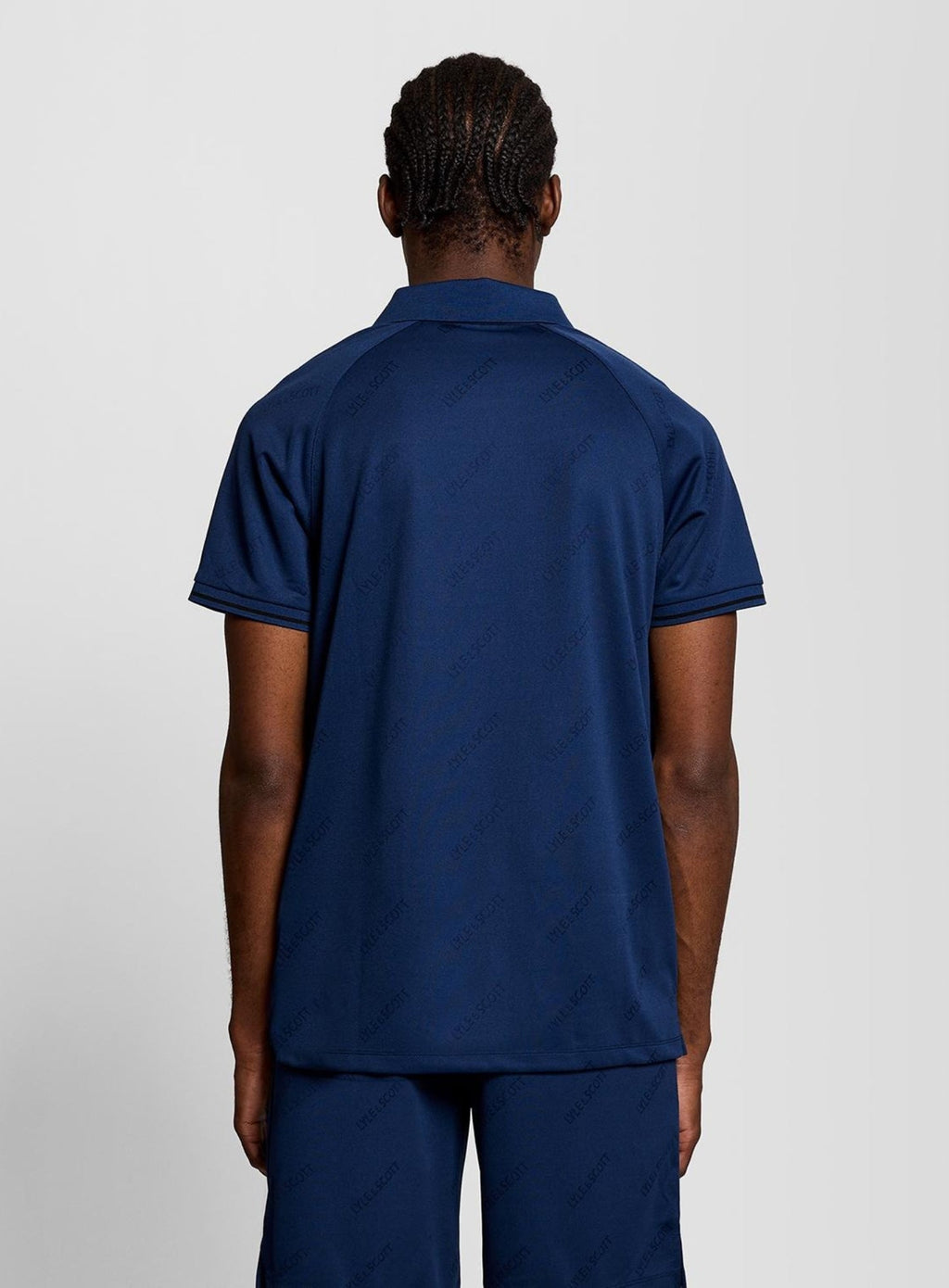 LYLE & SCOTT Embossed Football Polo Navy Peony