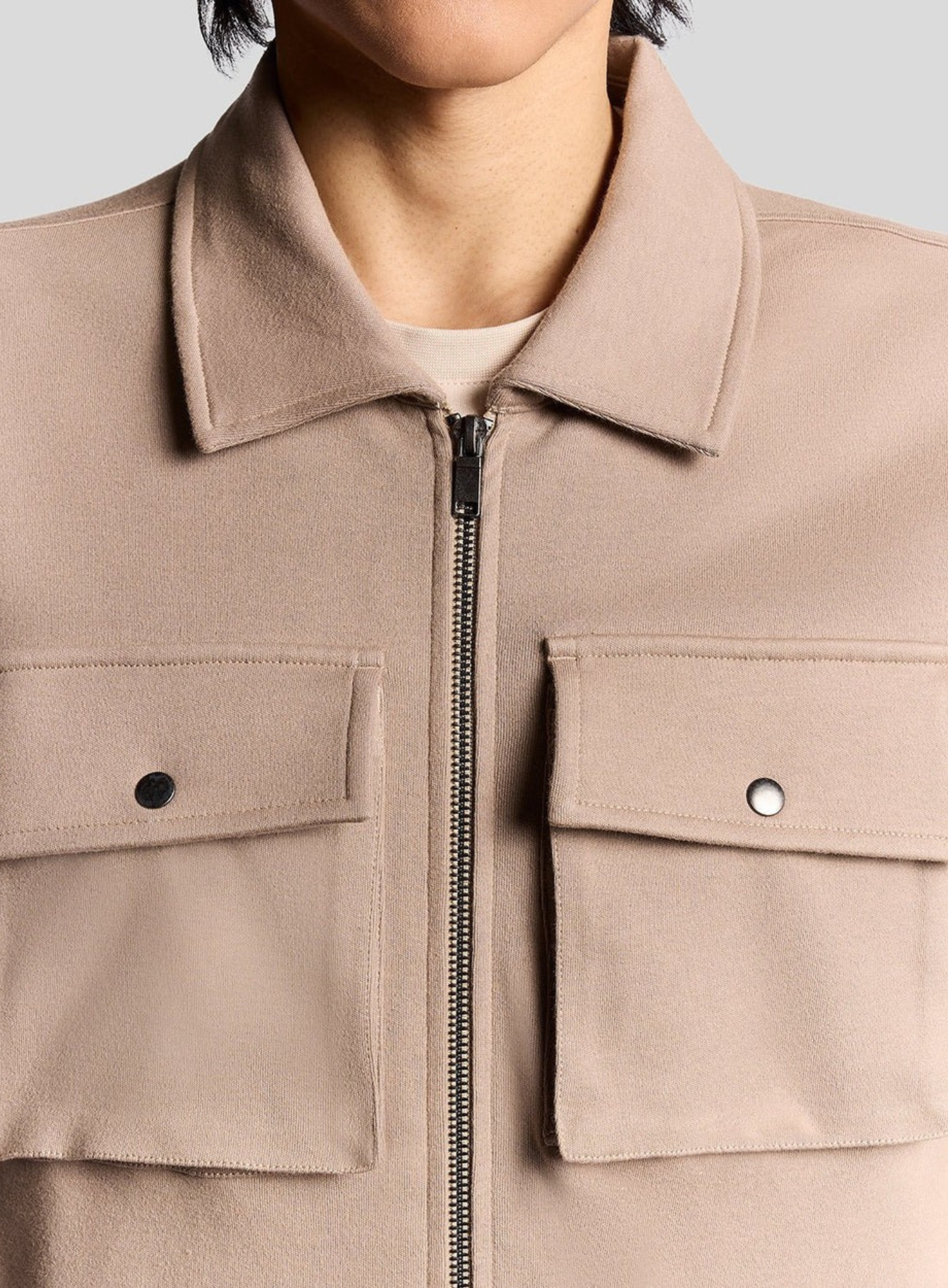 LYLE & SCOTT Heavyweight Jersey Overshirt Cobblestone