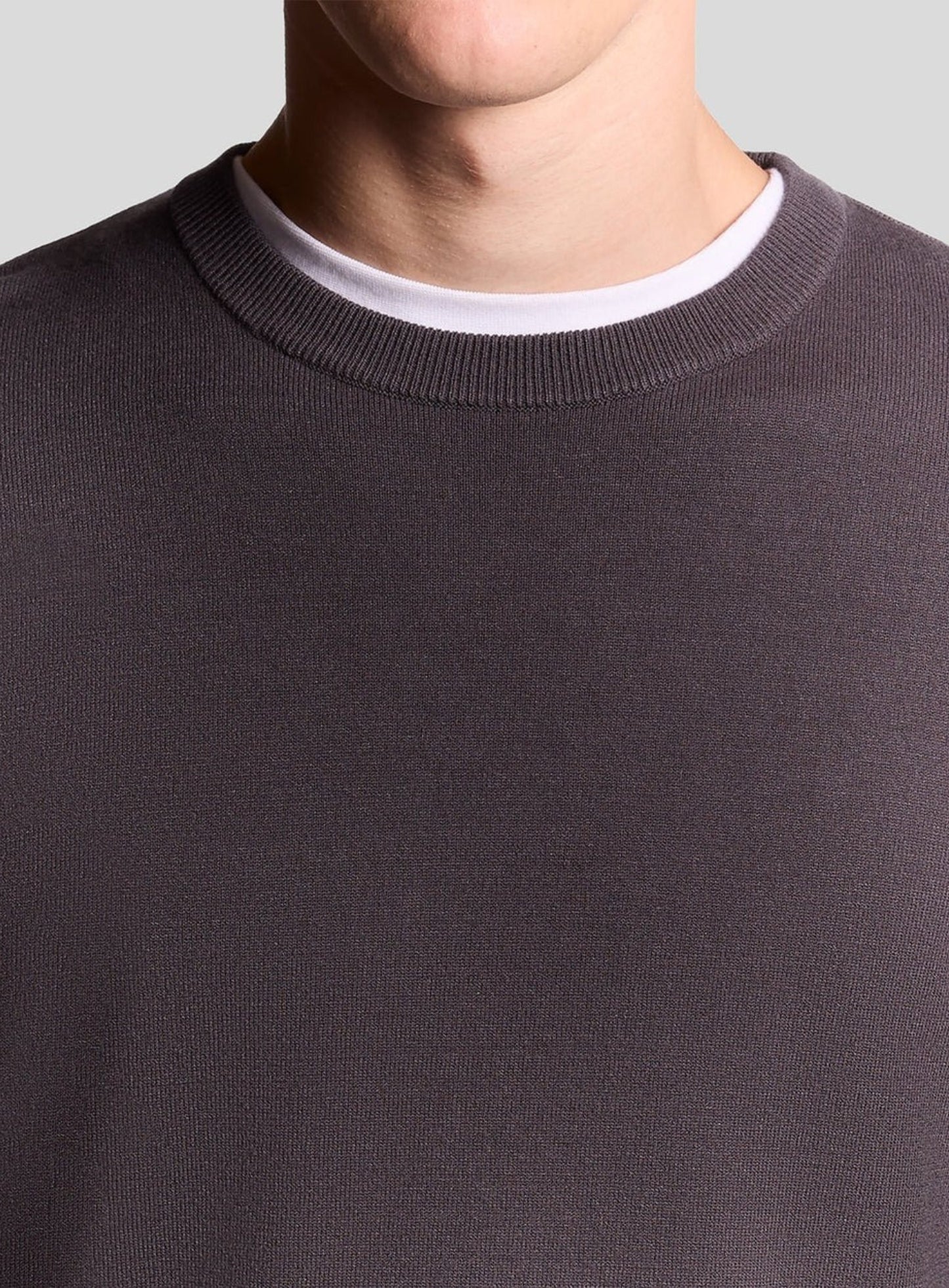 LYLE & SCOTT Mesh Logo Crew Neck Jumper Shadow Grey