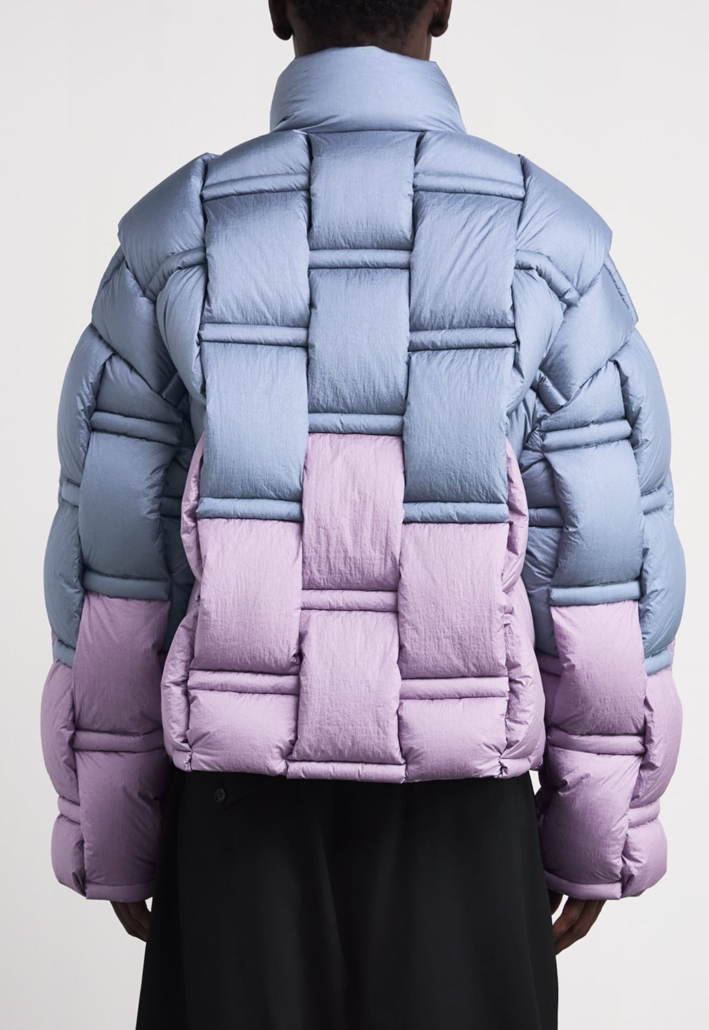 RAXXY Two-toned Puffer Jacket Metallic Blue Powder Pink