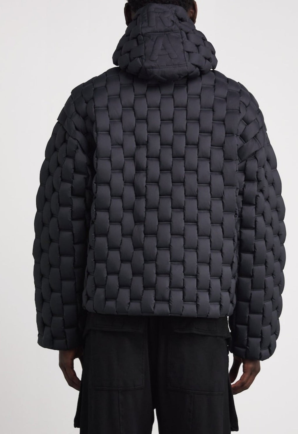 RAXXY 3D Down-Filled Woven Puffer Piumino Parka Coat Jacket Black