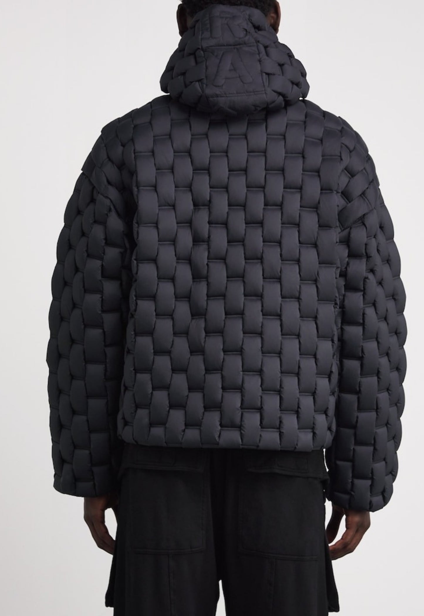 RAXXY 3D Down-Filled Woven Puffer Piumino Parka Coat Jacket Black