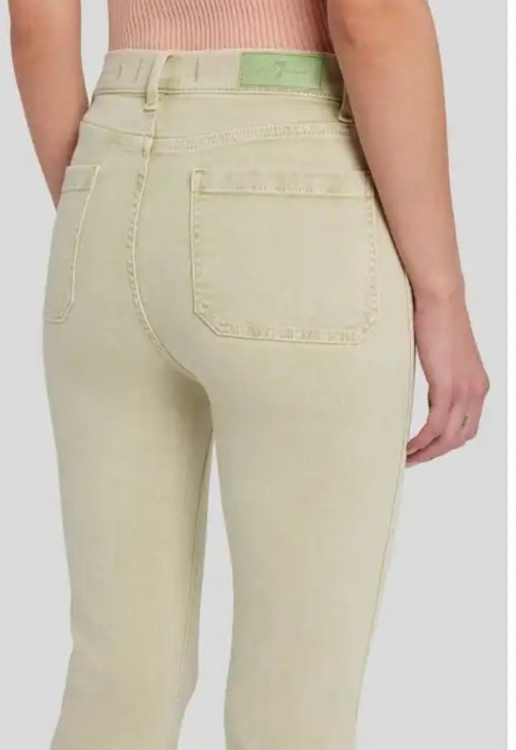 7 FOR ALL MANKIND WOMEN High-rise Slim-kick Jeans Patch Pockets Pear