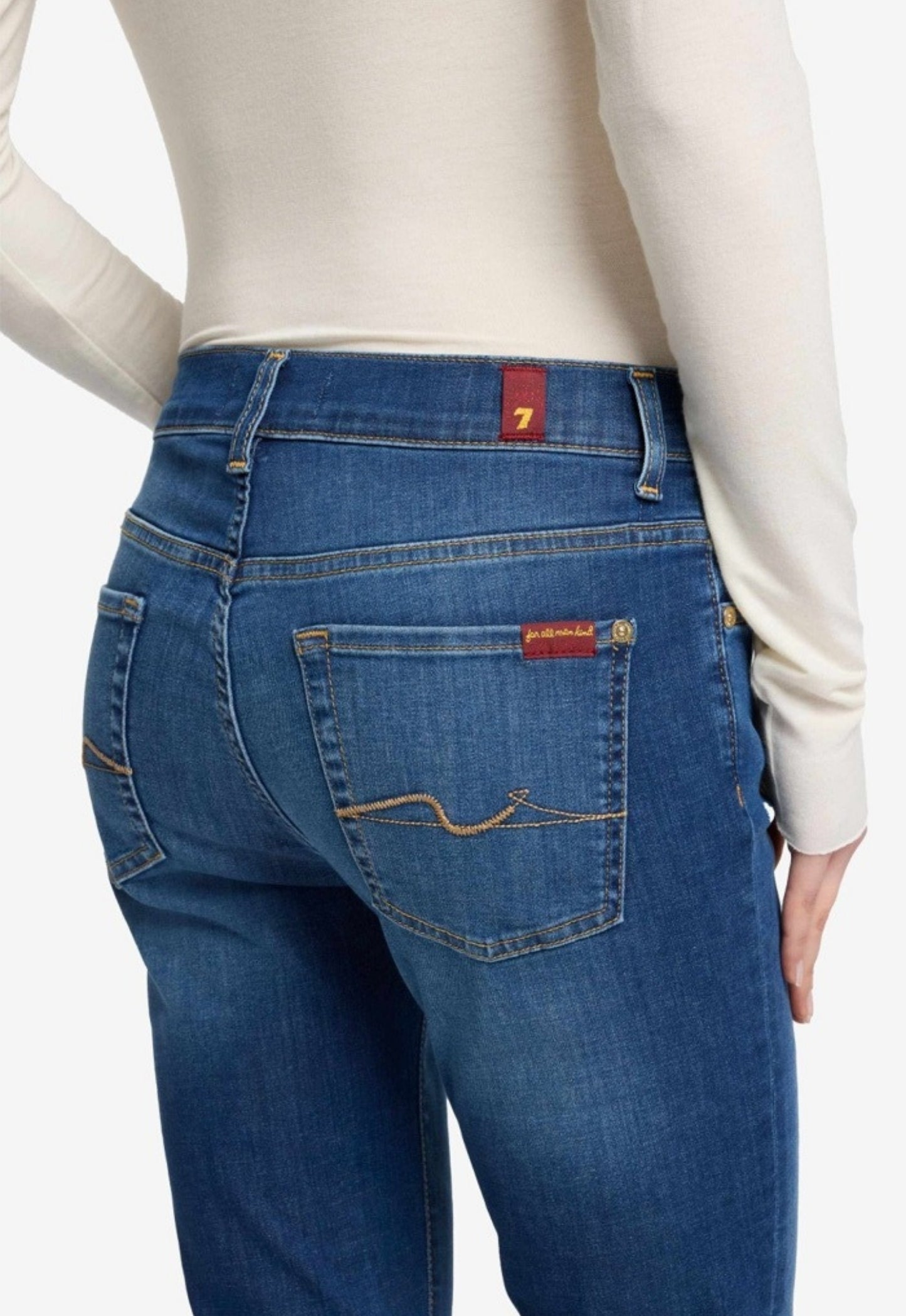 7 FOR ALL MANKIND WOMEN BOOTCUT Duchess Mid waist Jeans Mid Blue