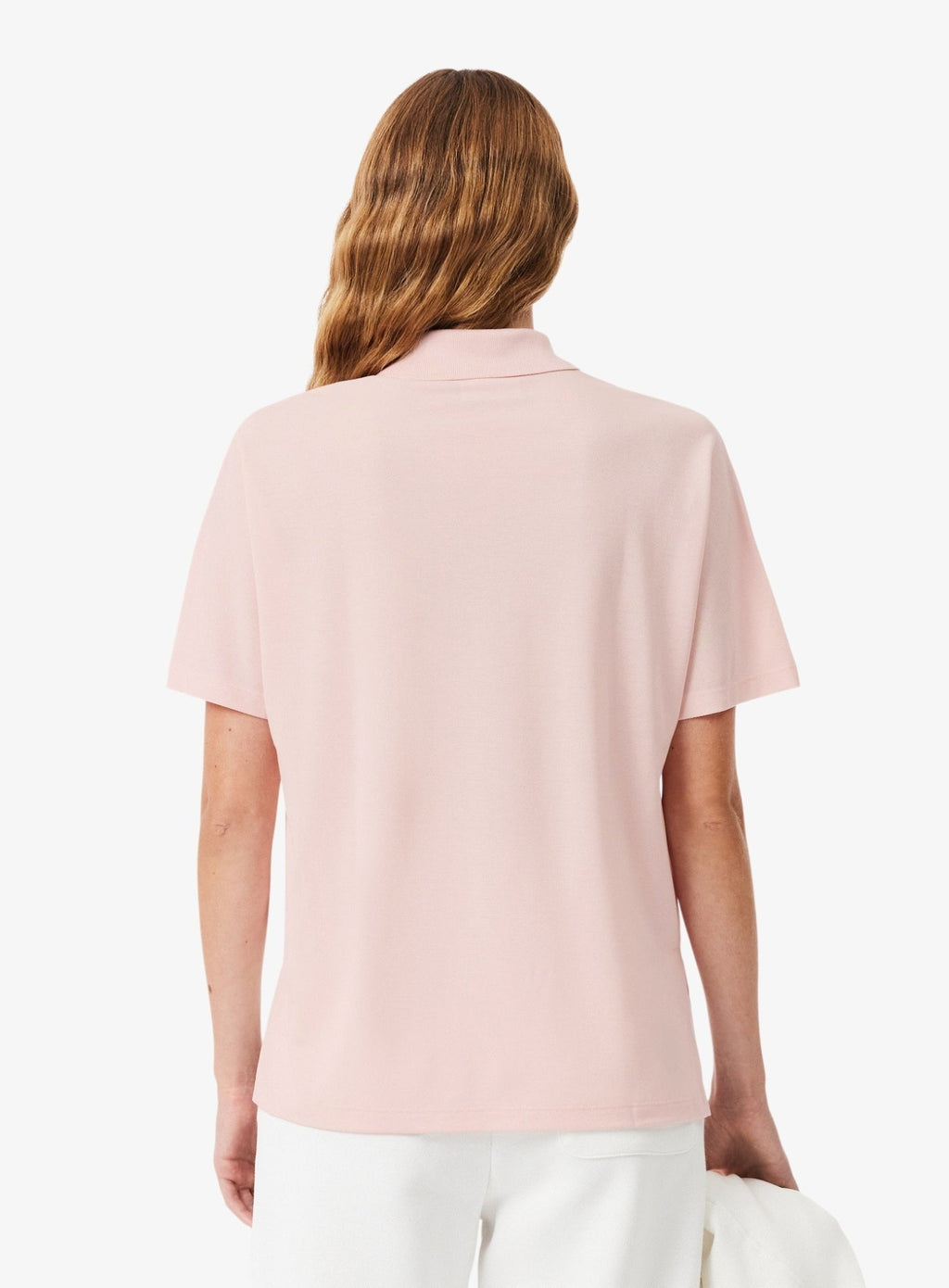 LACOSTE WOMEN Relaxed Fit Fluid Piqué Polo Shirt Light Pink