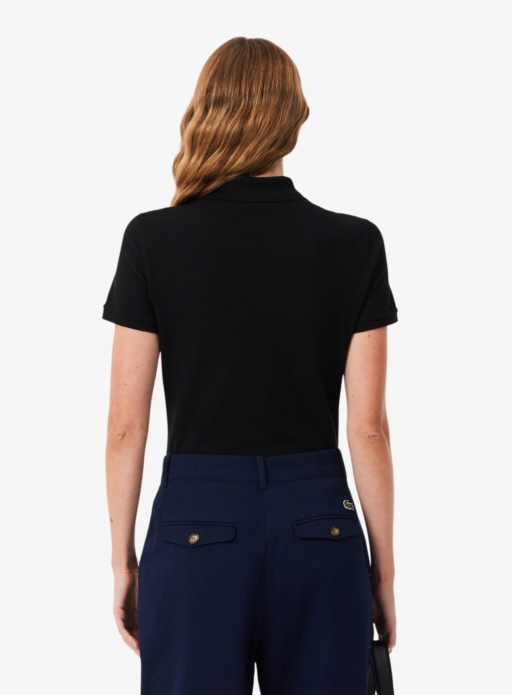LACOSTE WOMEN L.12.D Slim Fit Stretch Piqué Polo Shirt Black