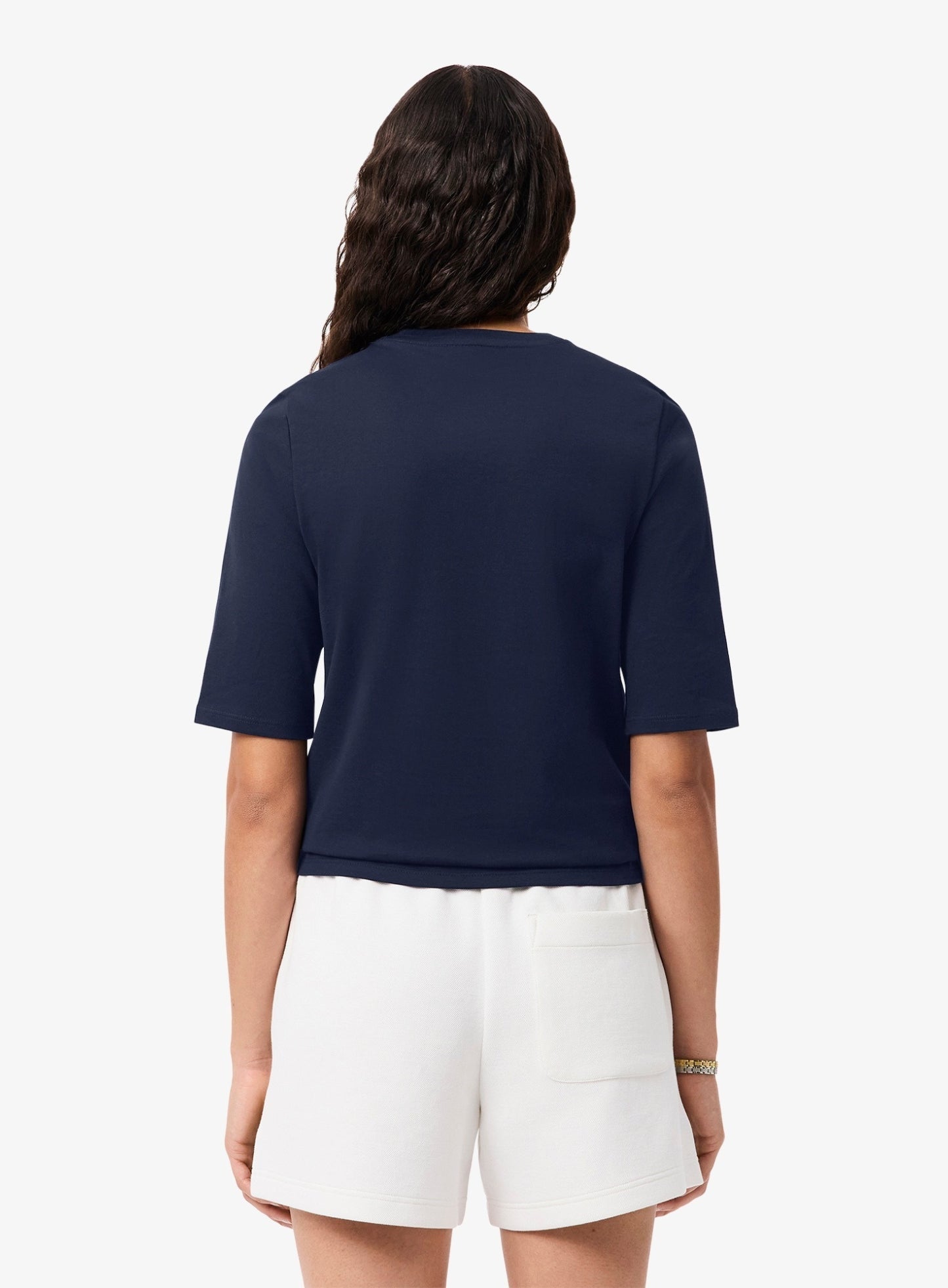 LACOSTE WOMEN Soft Cotton Three Quarter Sleeve T-shirt Midnight Blue