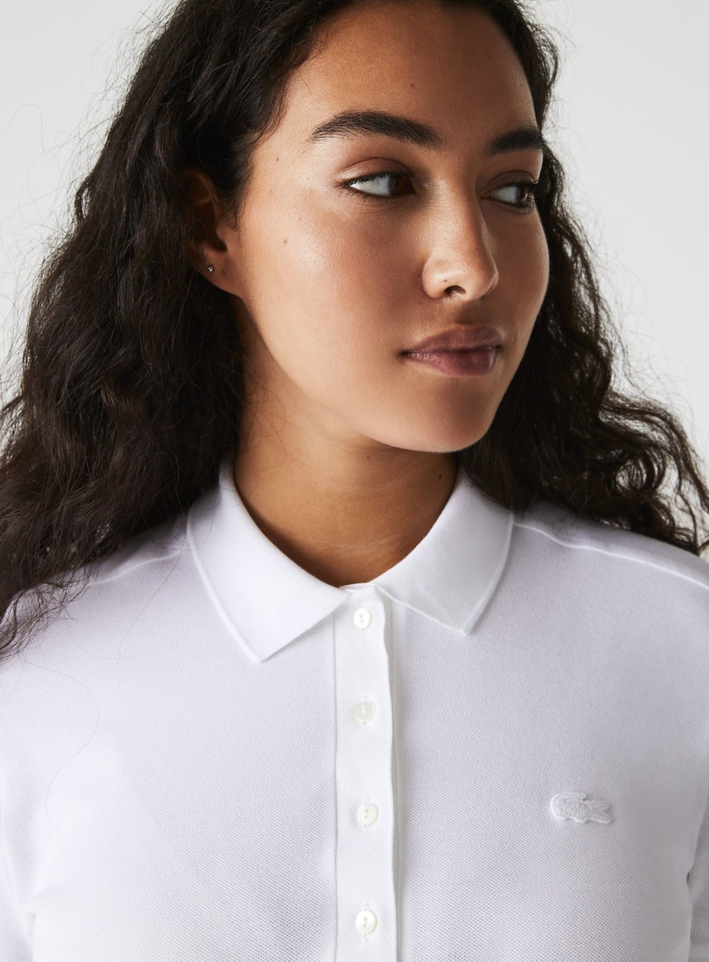 LACOSTE WOMEN L.12.D Slim Fit Stretch Piqué Polo Shirt White