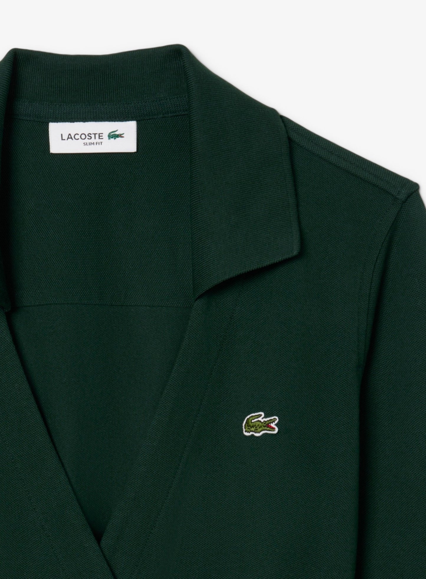 LACOSTE WOMEN Stretch Mini Piqué Wrap Polo Dress Sinople Green