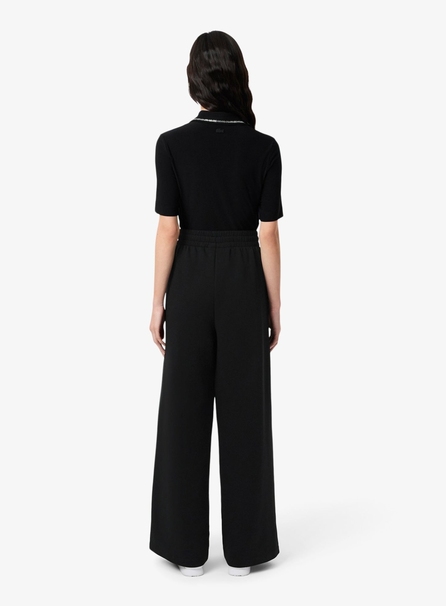 LACOSTE WOMEN Cotton Wide Leg Sweatpants Black