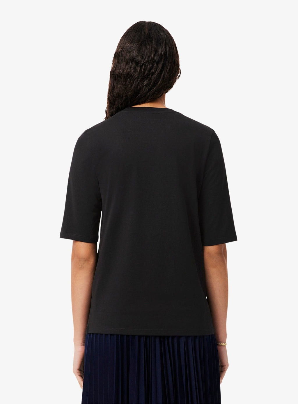 LACOSTE WOMEN Soft Cotton Three Quarter Sleeve T-shirt Black