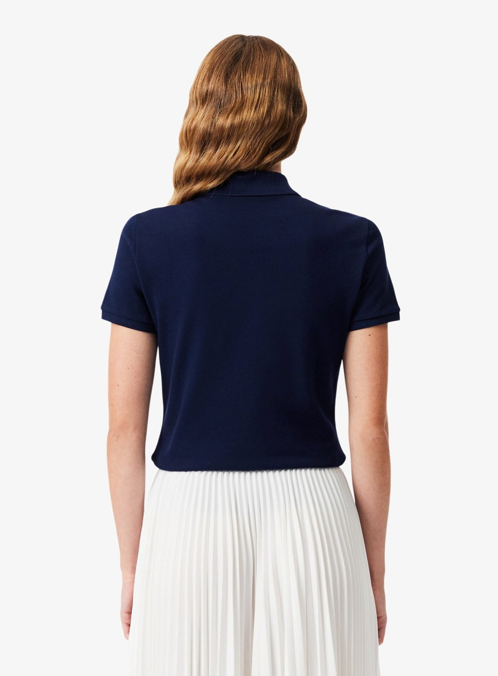 LACOSTE WOMEN L.12.D Slim Fit Stretch Piqué Polo Shirt Midnight Blue
