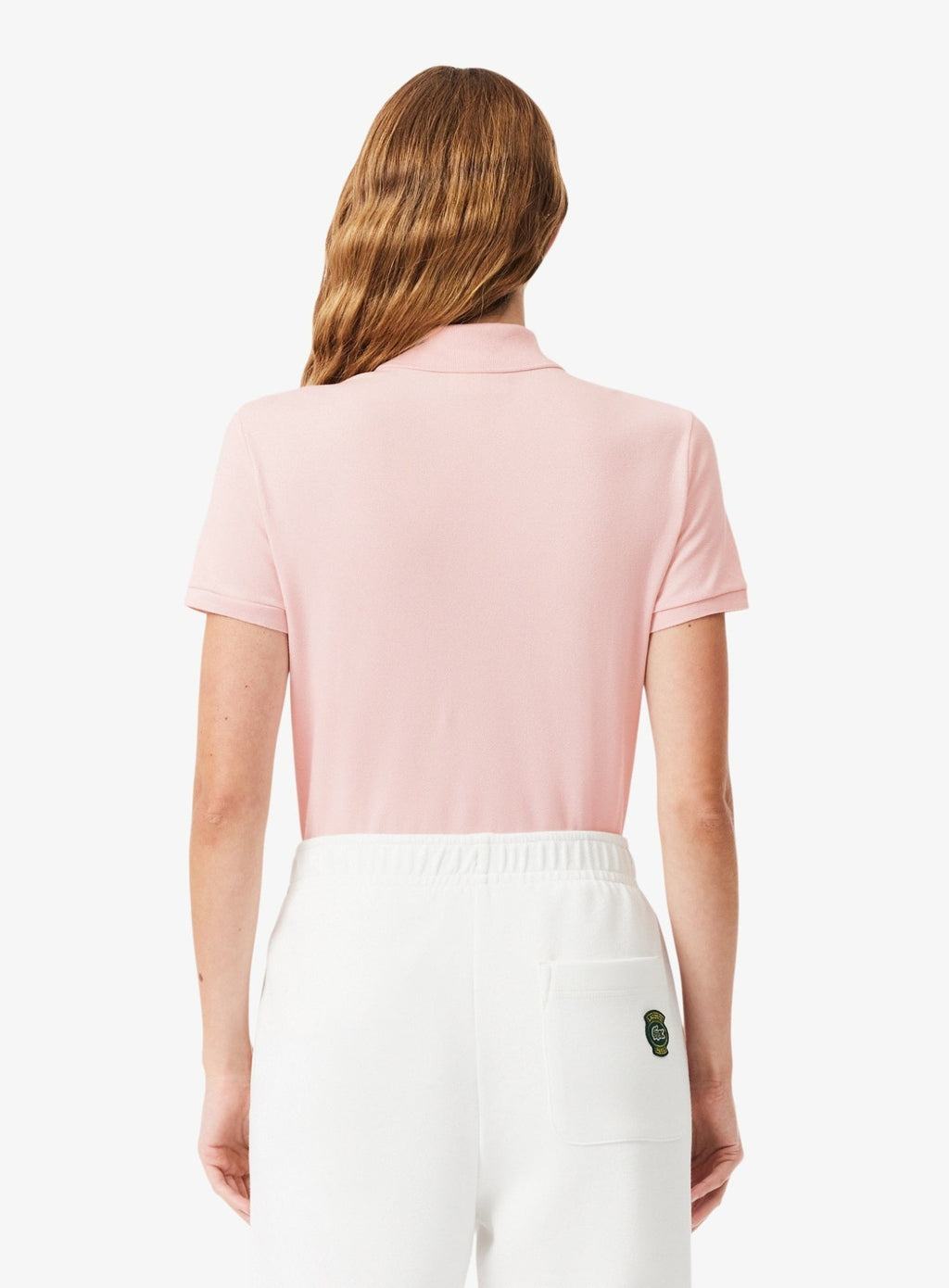 LACOSTE WOMEN L.12.D Slim Fit Stretch Piqué Polo Shirt Light Pink