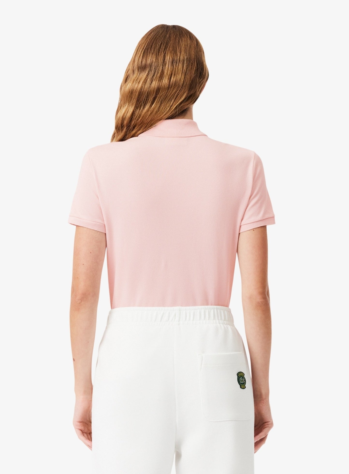 LACOSTE WOMEN L.12.D Slim Fit Stretch Piqué Polo Shirt Light Pink