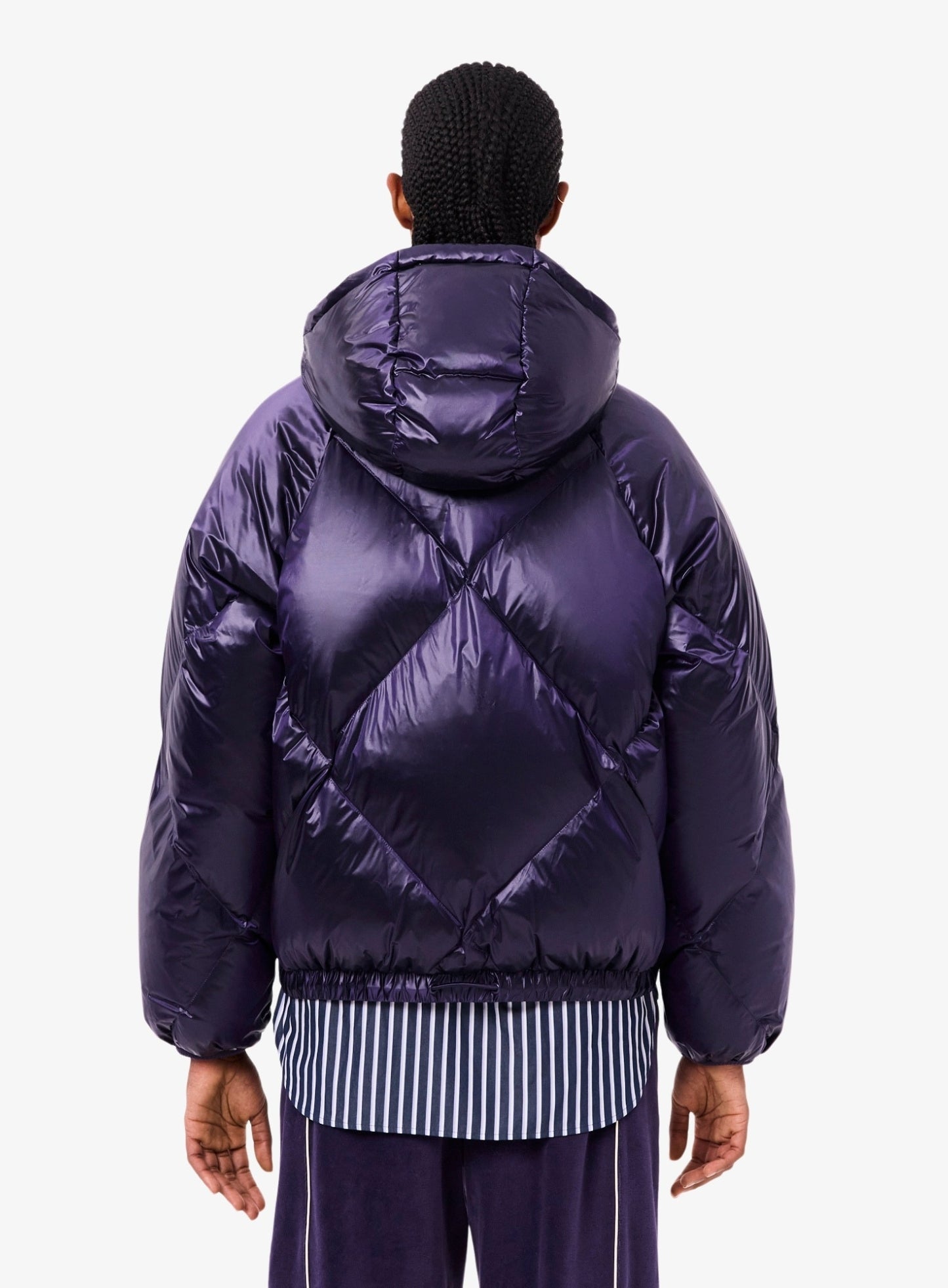 LACOSTE WOMEN Oversized Water-Repellent Down Jacket Purple