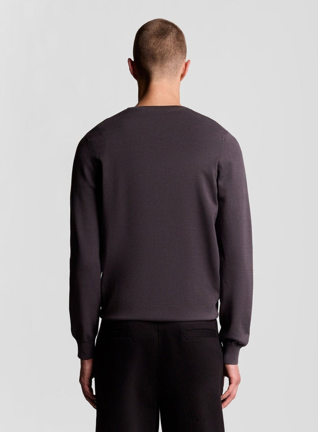 LYLE & SCOTT Mesh Logo Crew Neck Jumper Shadow Grey