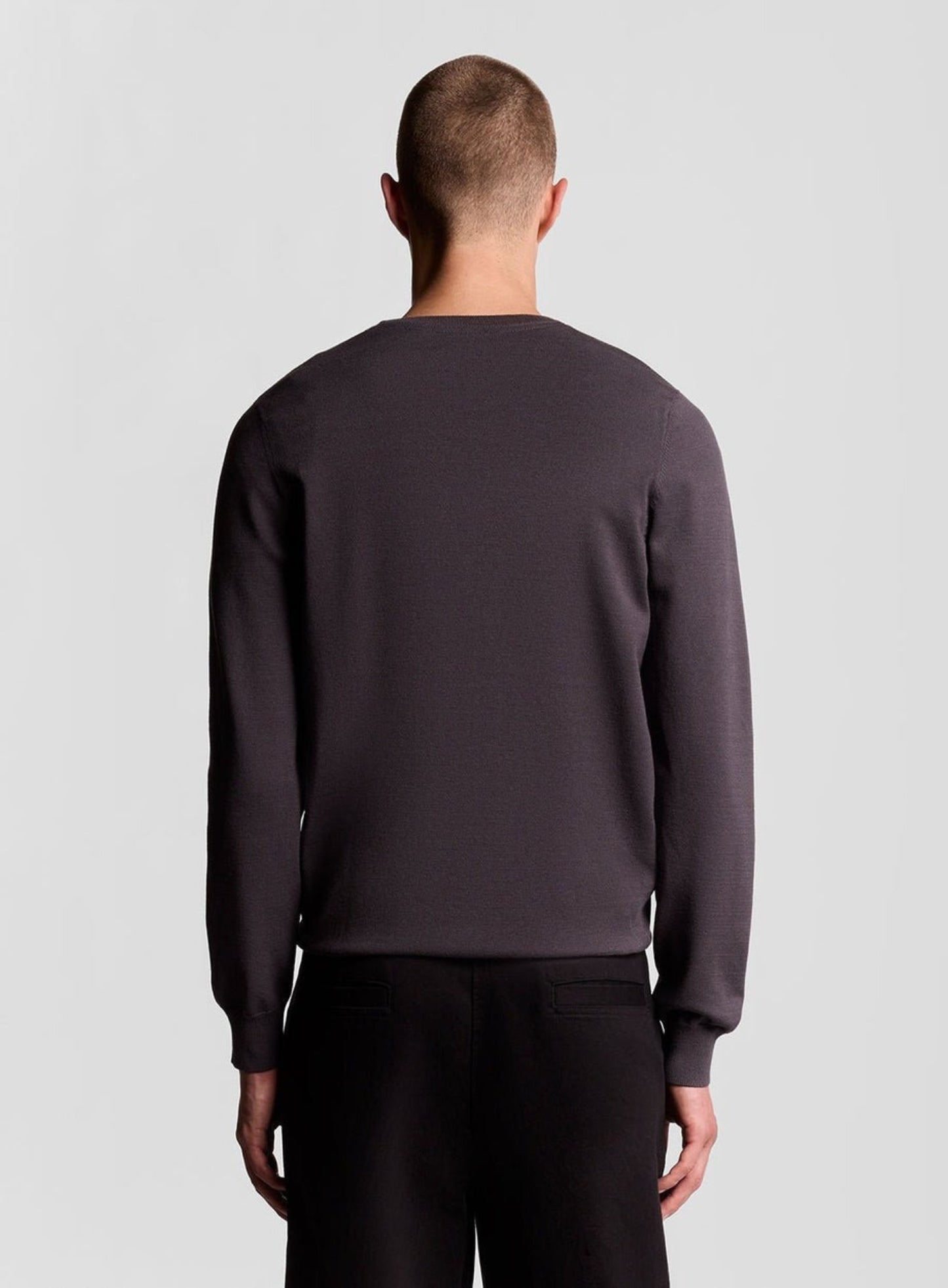 LYLE & SCOTT Mesh Logo Crew Neck Jumper Shadow Grey