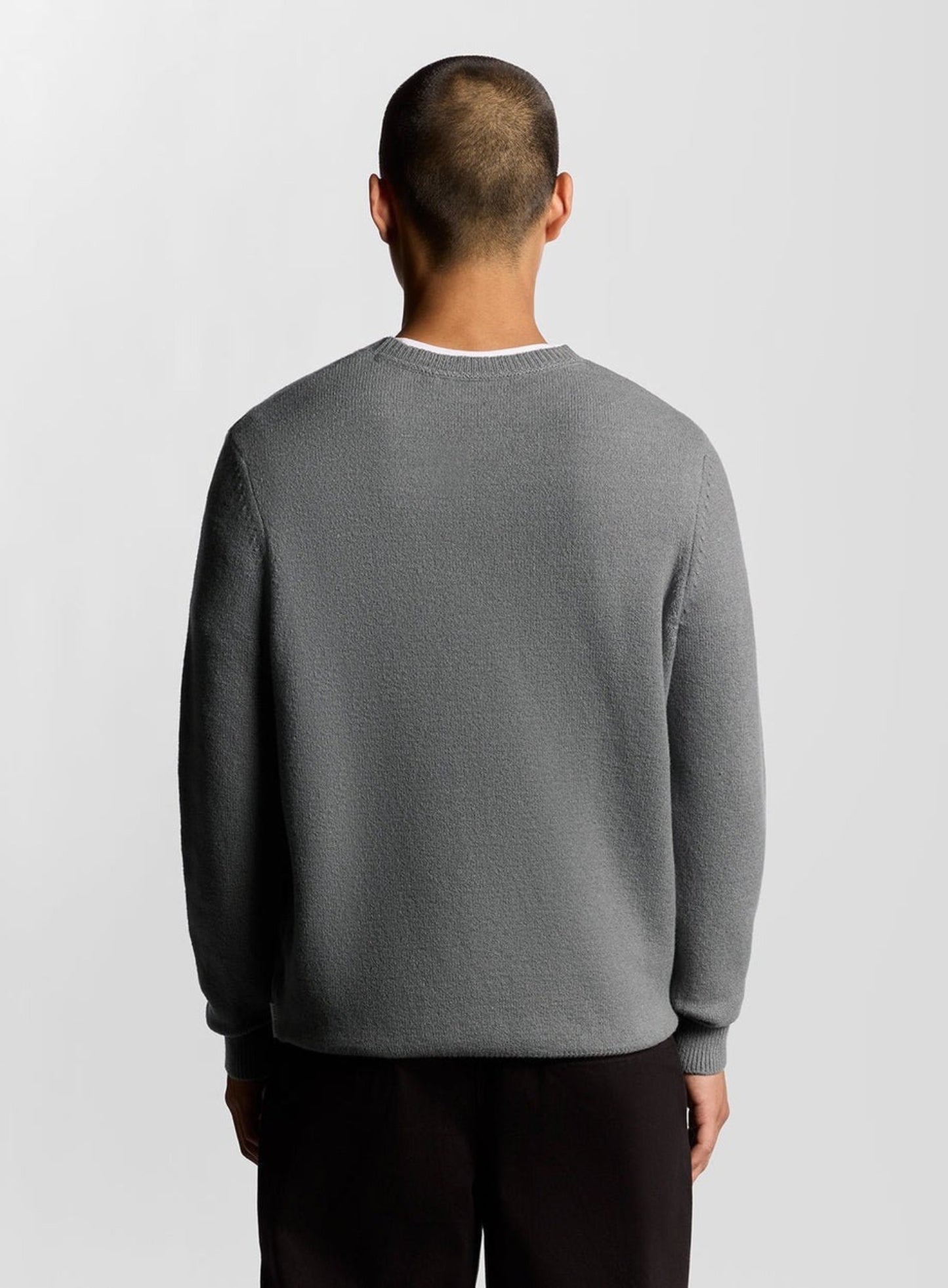 LYLE & SCOTT Script Knitted Crew Neck Mid Grey Marl