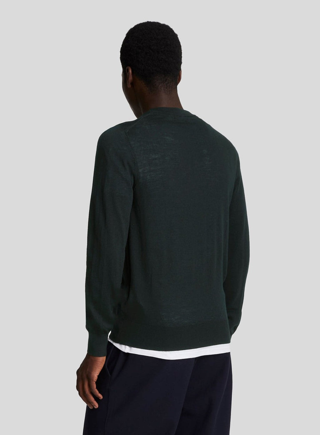 LYLE & SCOTT Tonal Eagle Merino Crew Neck Jumper Jet Black
