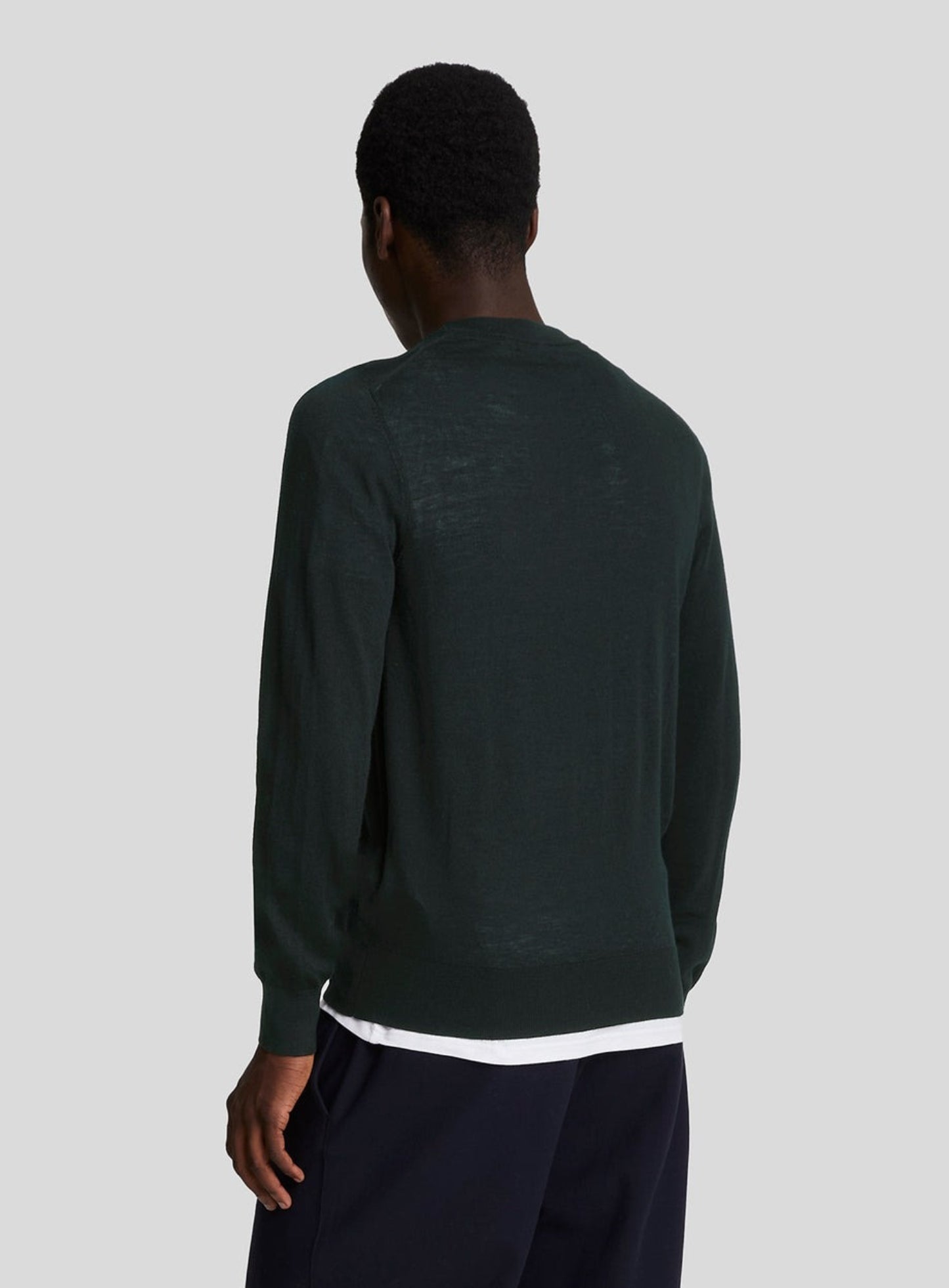 LYLE & SCOTT Tonal Eagle Merino Crew Neck Jumper Jet Black