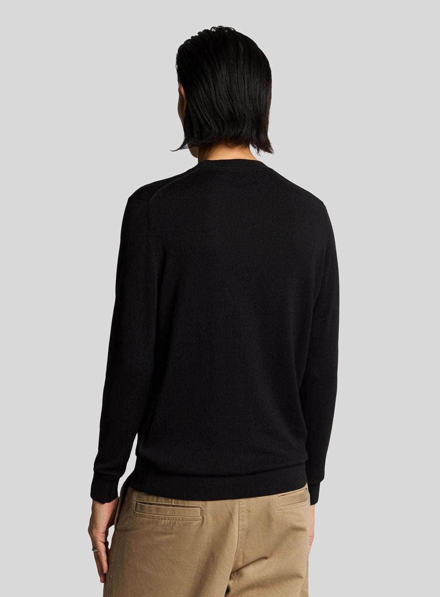 LYLE & SCOTT Tonal Superfine Crew Neck Jumper Jet Black