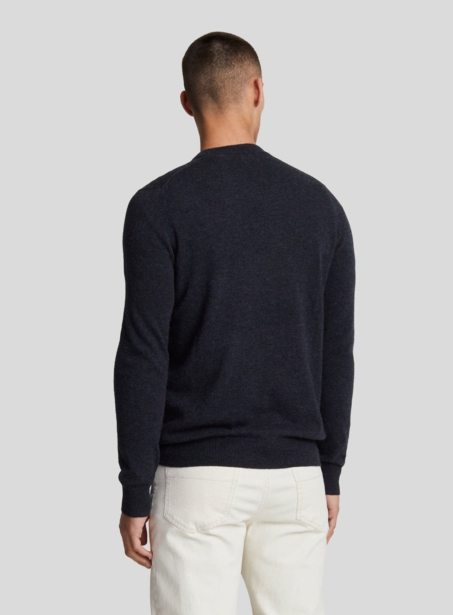 LYLE & SCOTT Lambswool Blend Crew Neck Jumper Dark Navy Marl