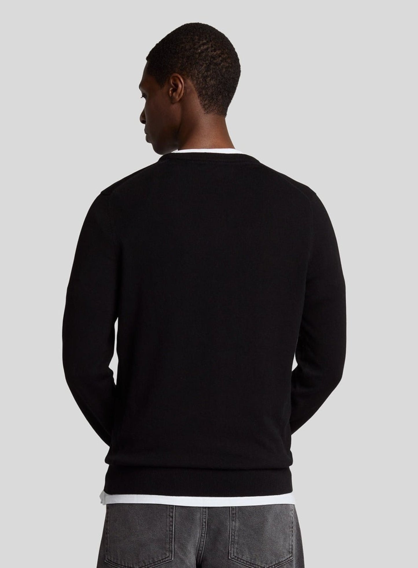 LYLE & SCOTT Cotton Crew Neck Jumper Jet Black
