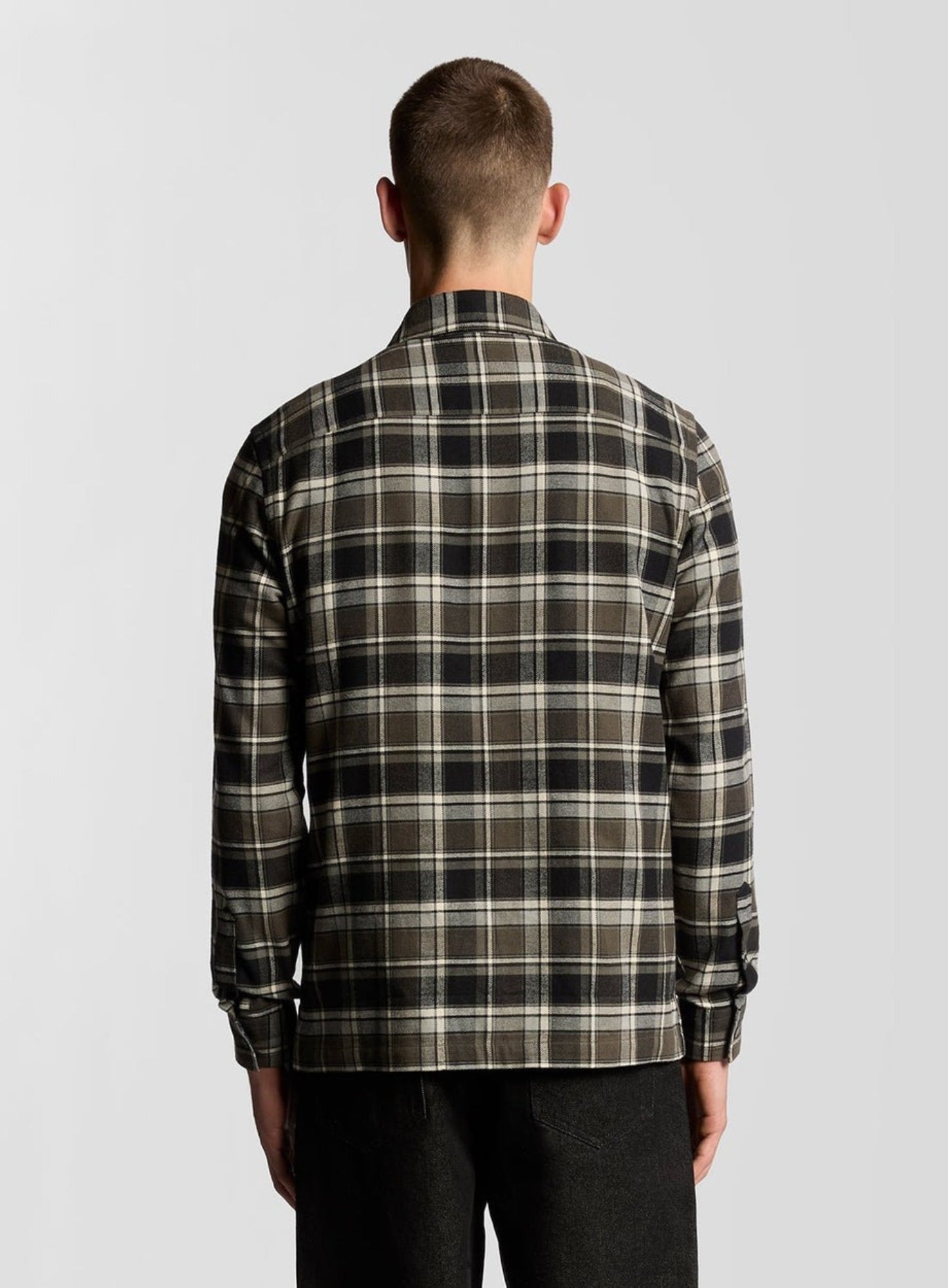 LYLE & SCOTT Brushed Cotton Check Shirt Jet Black/ Limestone
