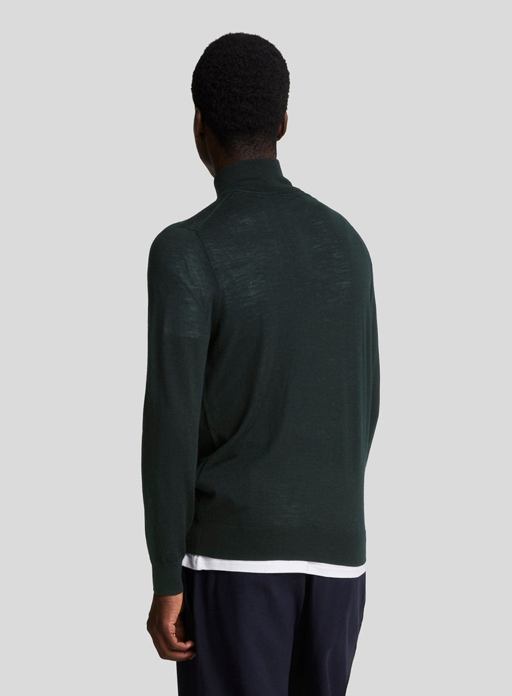 LYLE & SCOTT Tonal Eagle Merino Quarter Zip Jumper Jet Black