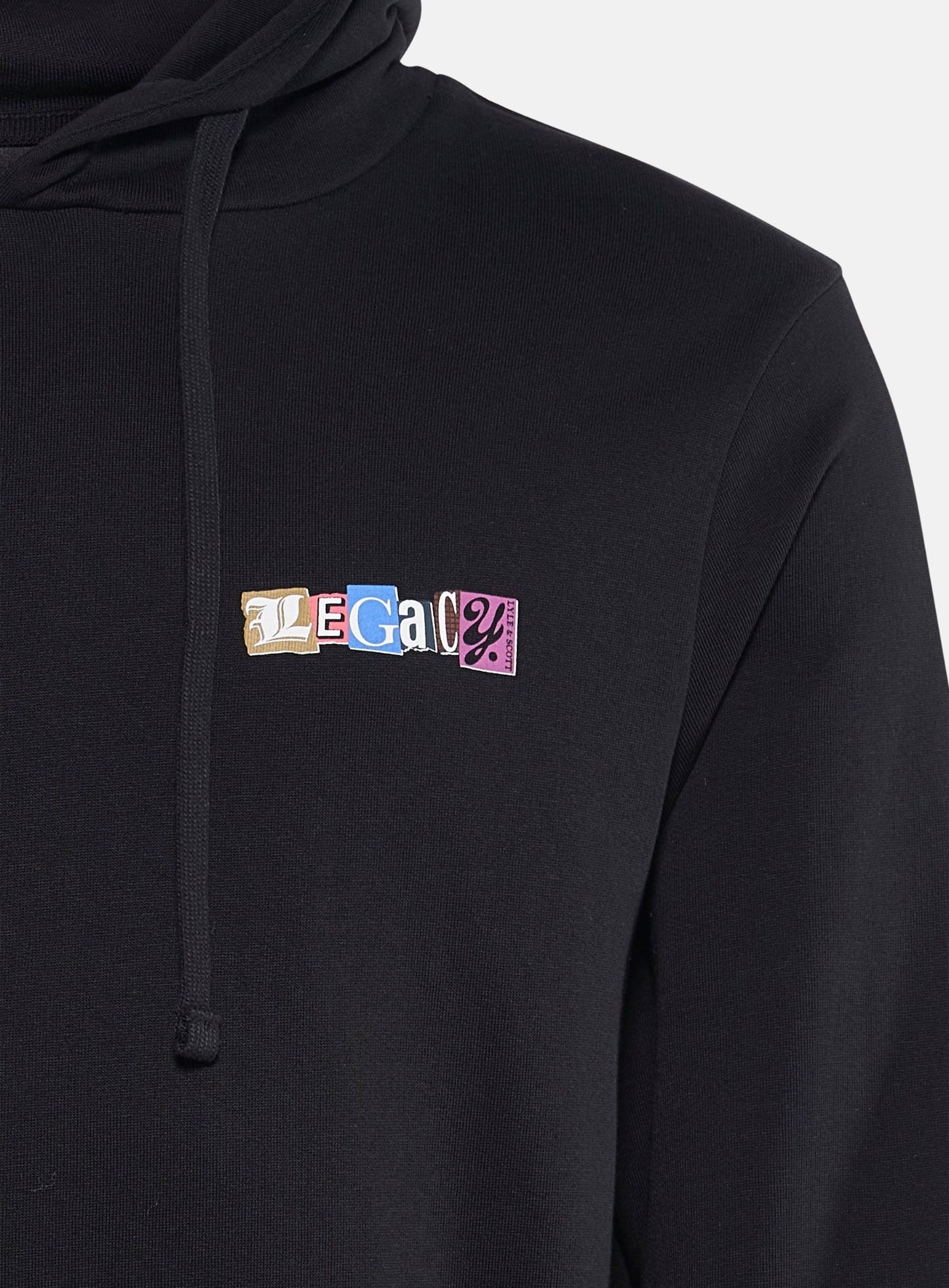 LYLE & SCOTT Paper Letters Graphic Hoodie Jet Black