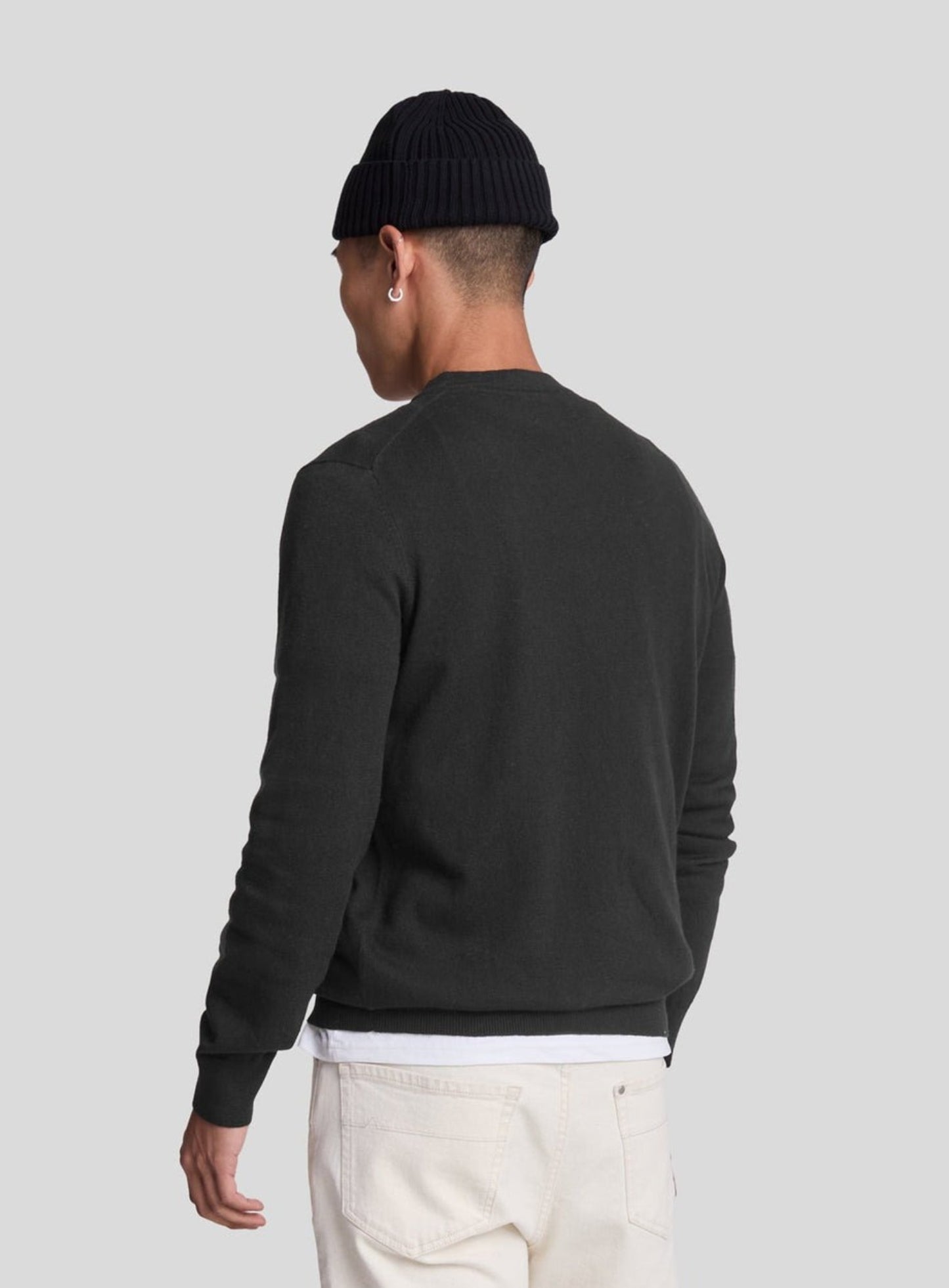 LYLE & SCOTT Cotton Merino Crew Neck Jumper Jet Black