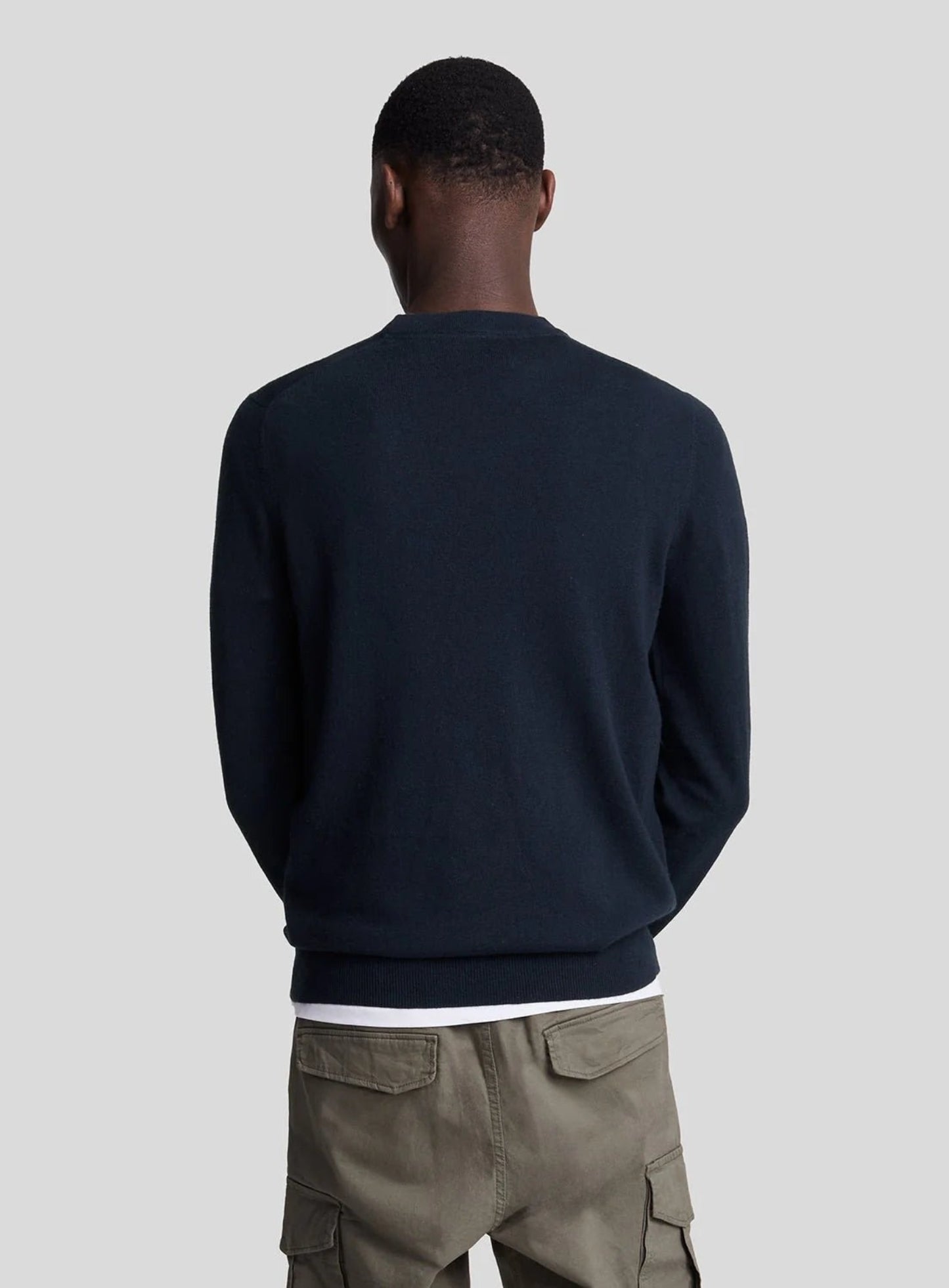 LYLE & SCOTT Cotton Merino Crew Neck Jumper Dark Navy
