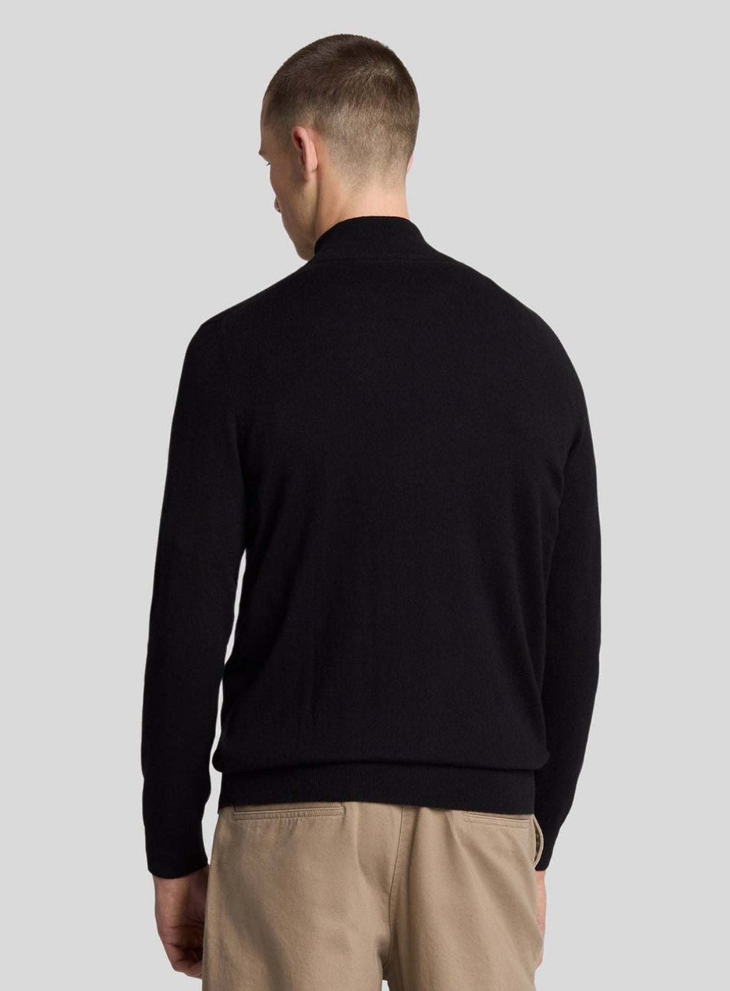 LYLE & SCOTT Cotton Merino Quarter Zip Jumper Jet Black
