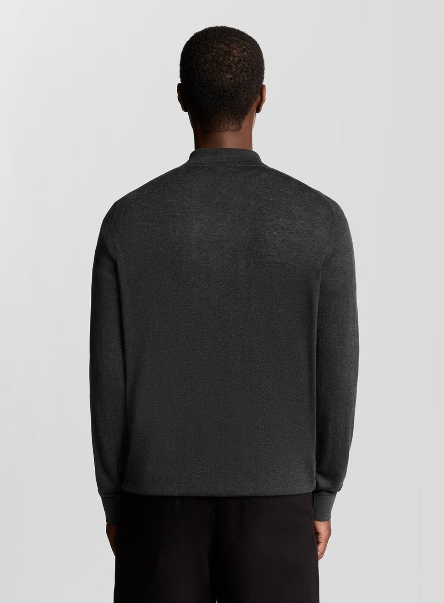 LYLE & SCOTT Cable Knitted Shirt Charcoal Marl