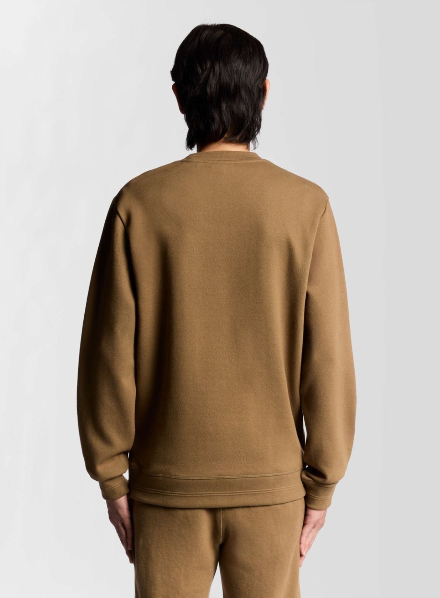LYLE & SCOTT Diagonal Weave Crew Neck Sweatshirt Dusky Green