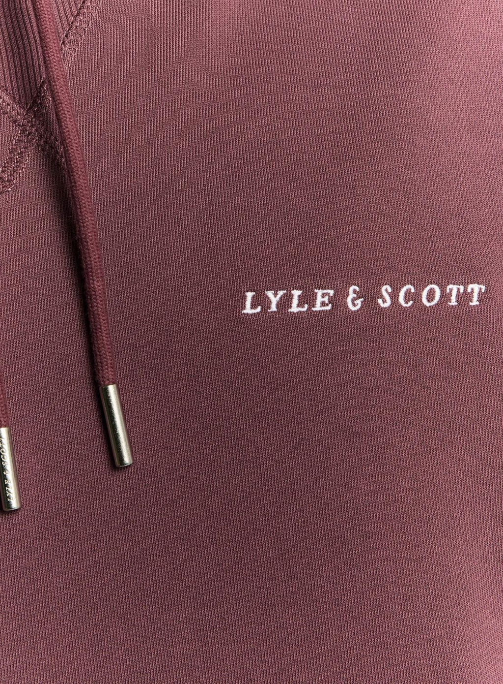 LYLE & SCOTT Hooded Sweatshirt Script Brushback Dusky Maroon