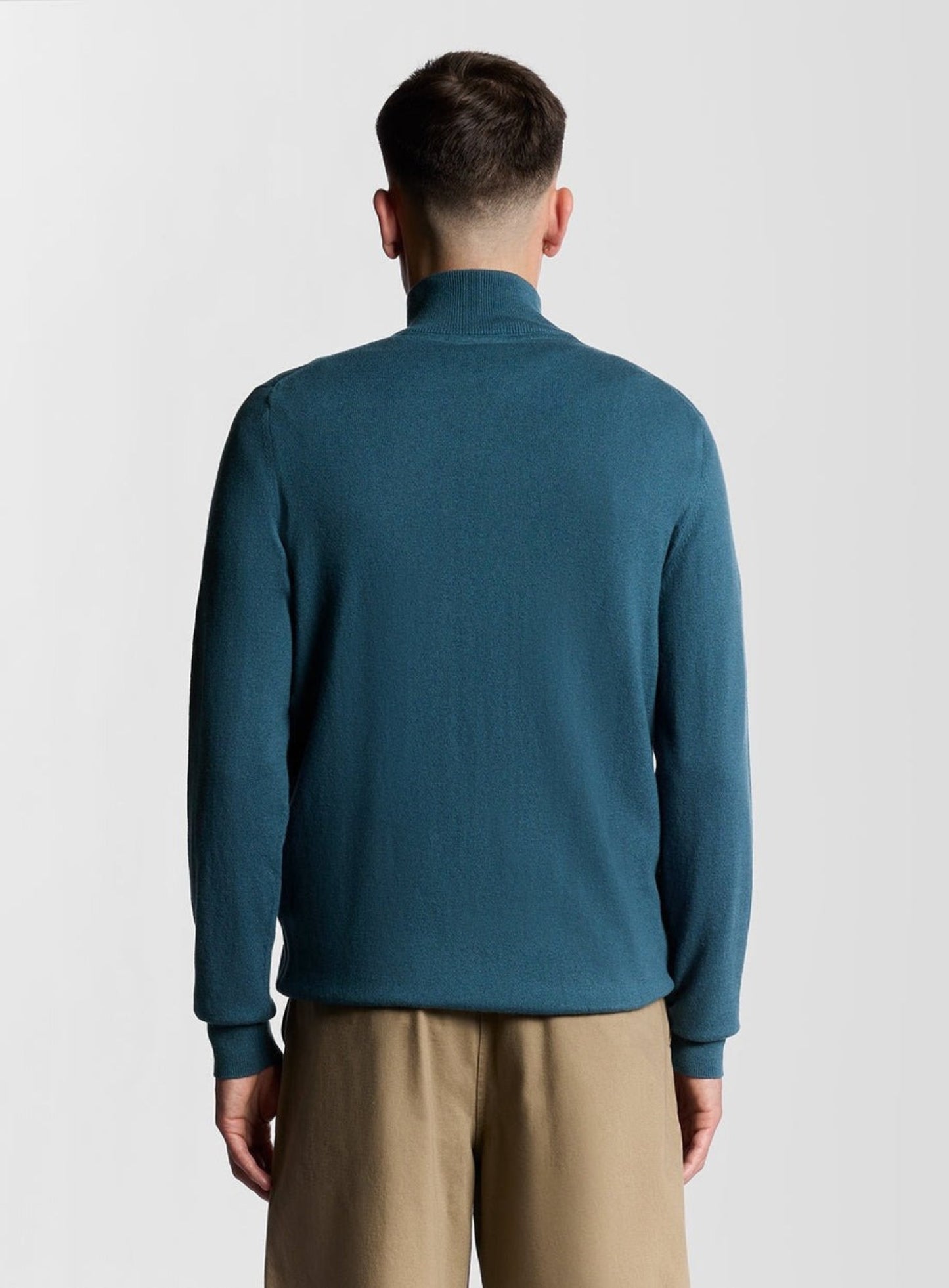 LYLE & SCOTT Cotton Merino Quarter Zip Jumper Deep Water