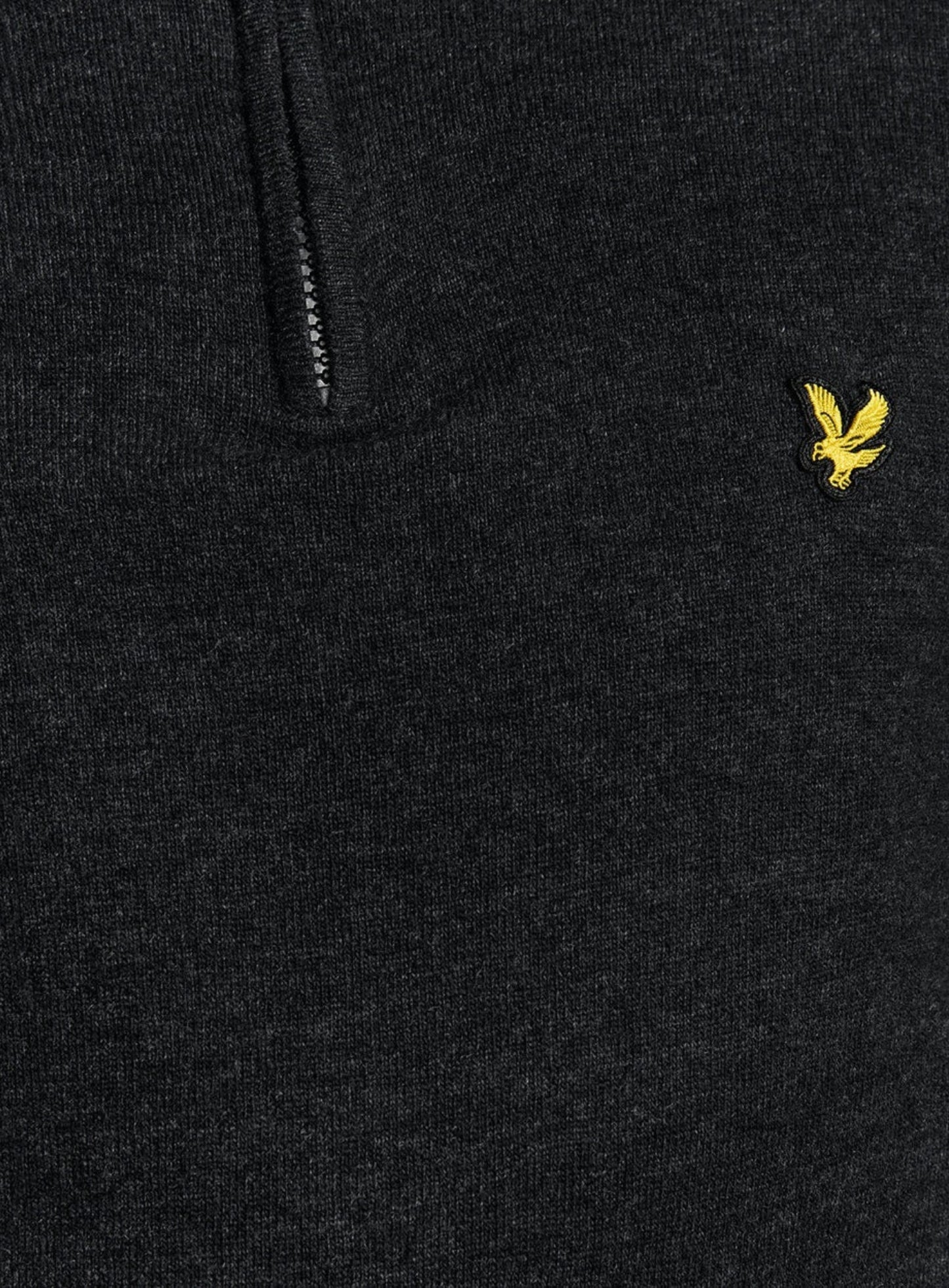 LYLE & SCOTT Lambswool Blend Quarter Zip Jumper Jet Black Marl