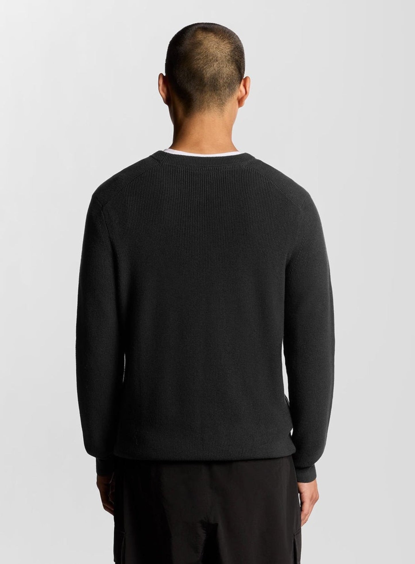 LYLE & SCOTT Engineered Rib Crew Neck Black Ice